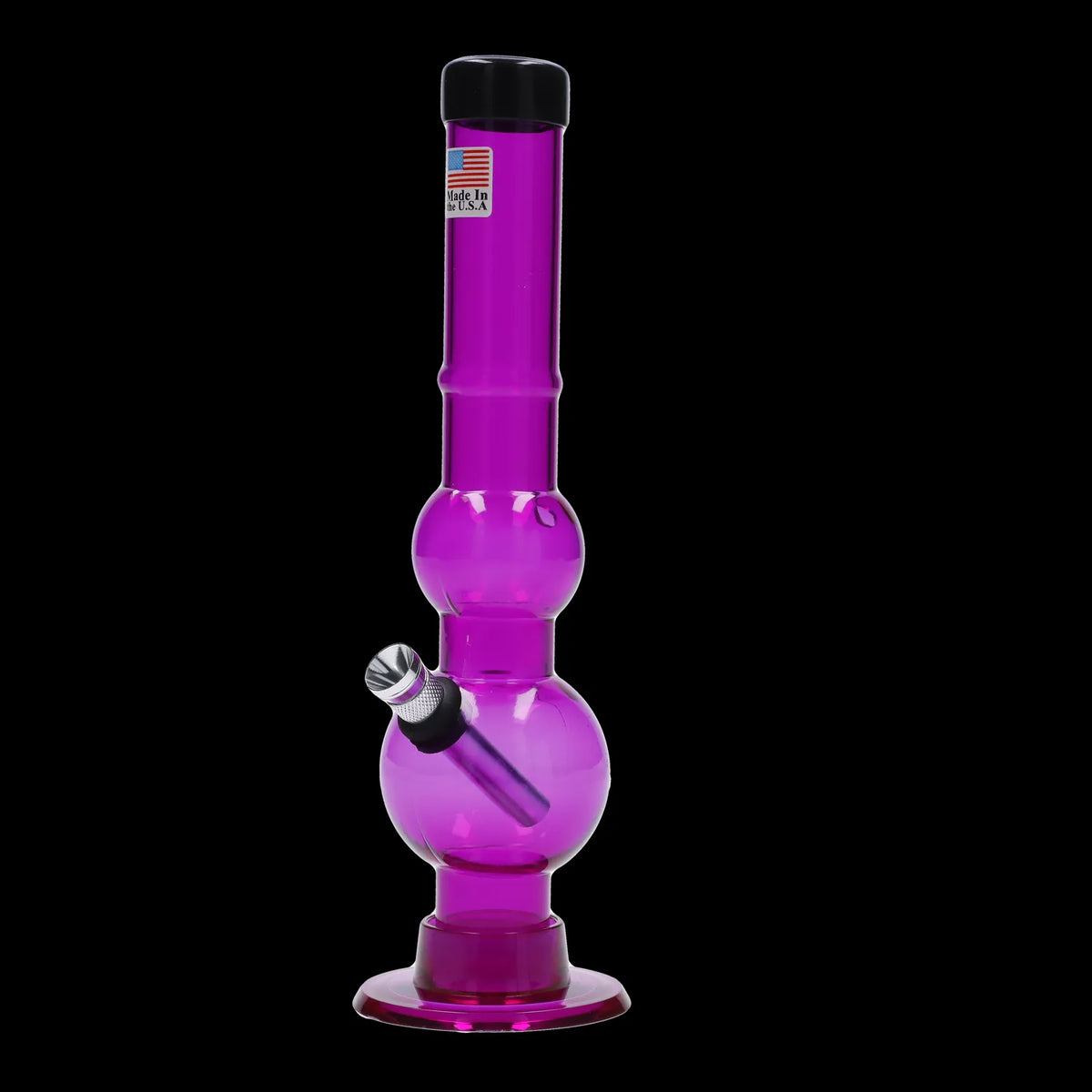 JM Plastics Double Bubble with Grip and Carb Hole Acrylic Bong - 8 in.