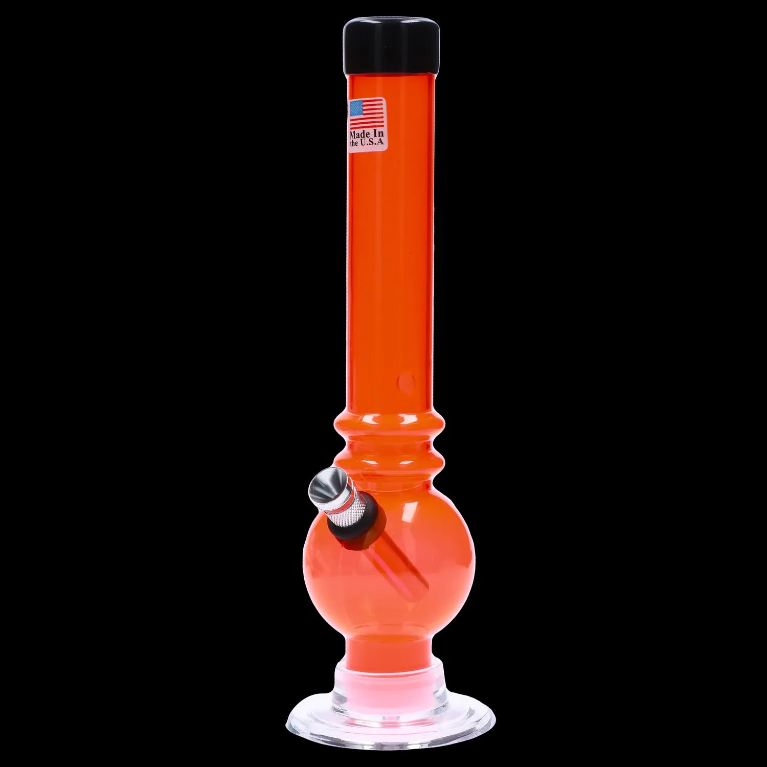 JM Plastics Bubble Base with Grip and Carb Hole Acrylic Bong - 8 in.