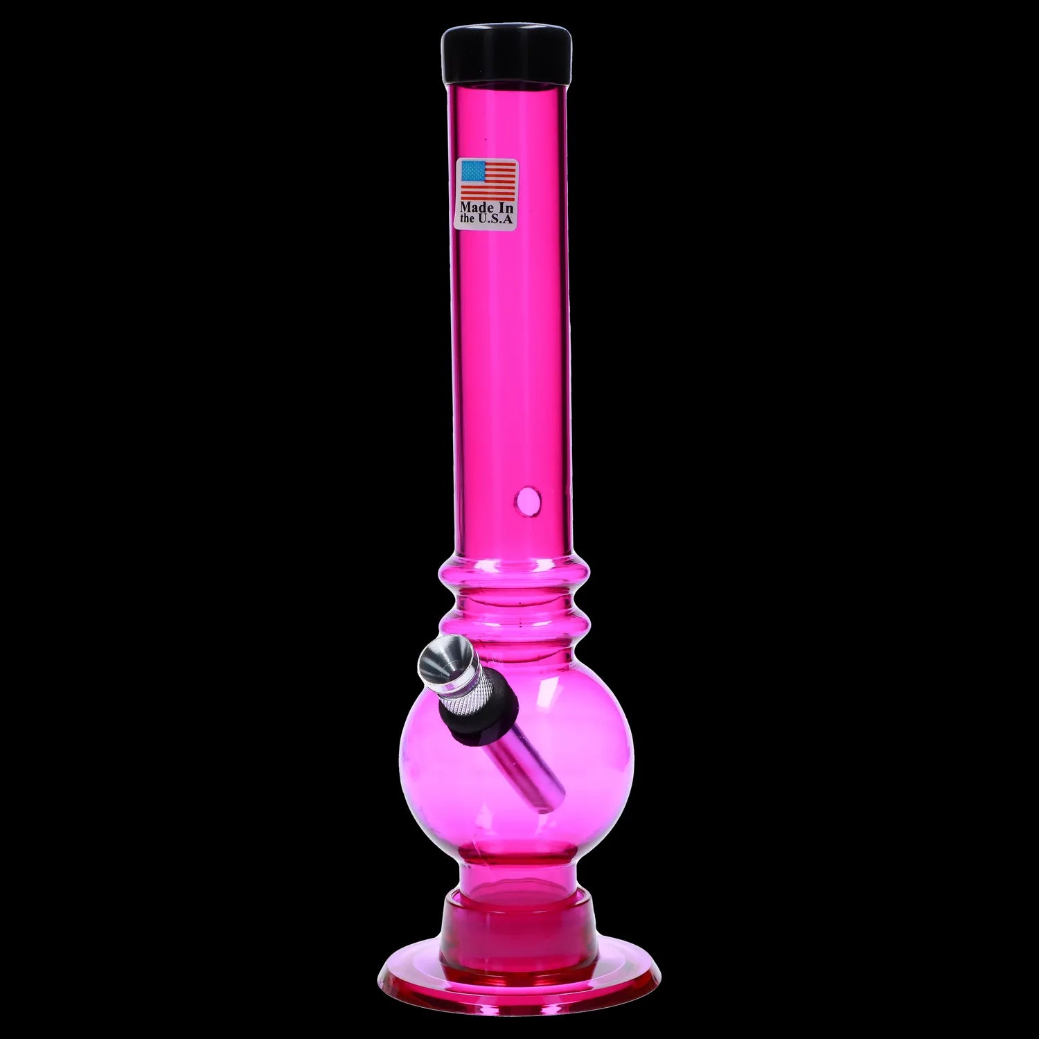 JM Plastics Bubble Base with Grip and Carb Hole Acrylic Bong - 8 in.