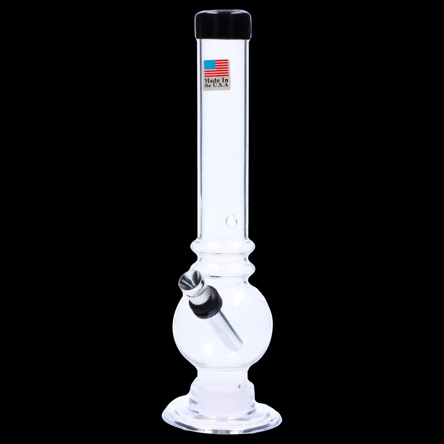 JM Plastics Bubble Base with Grip and Carb Hole Acrylic Bong - 8 in.