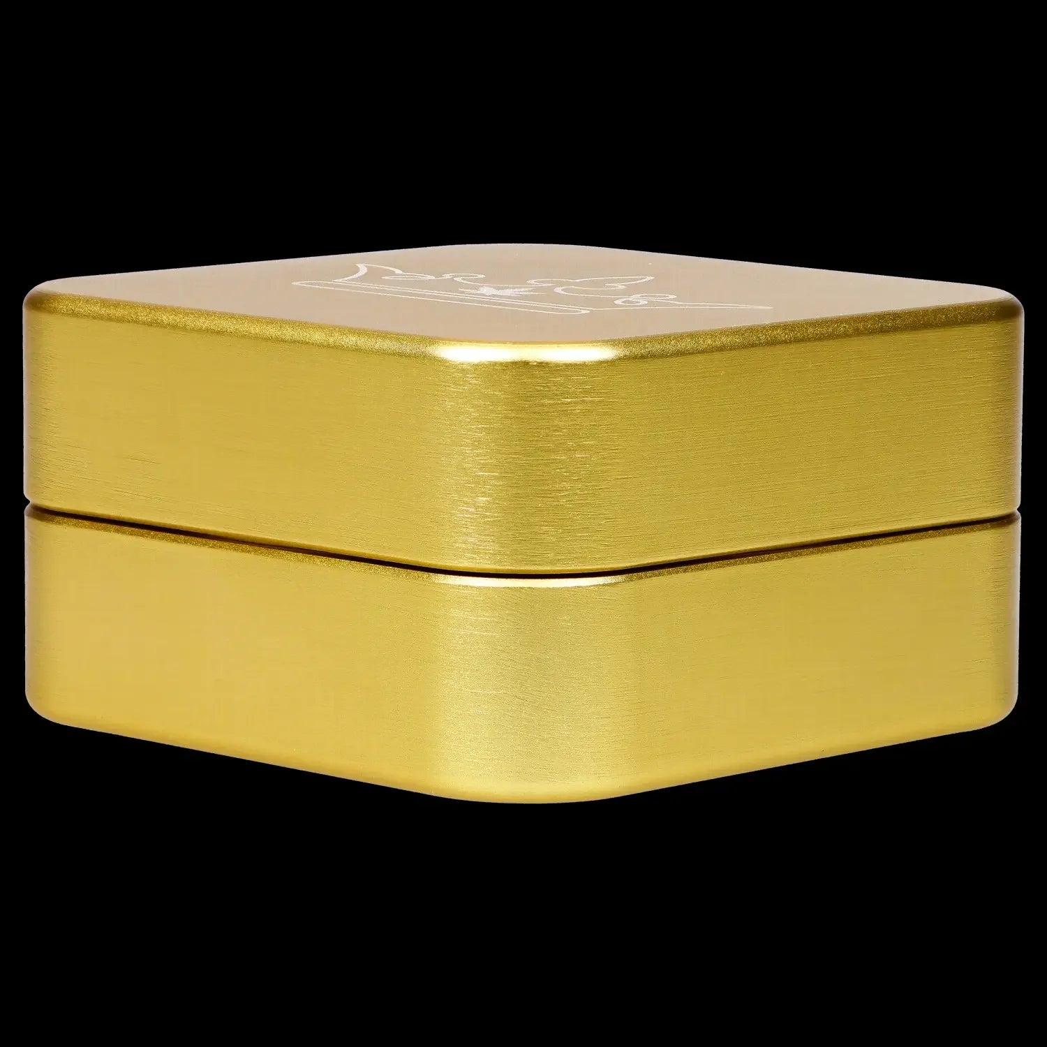 Gold cannabis storage container.