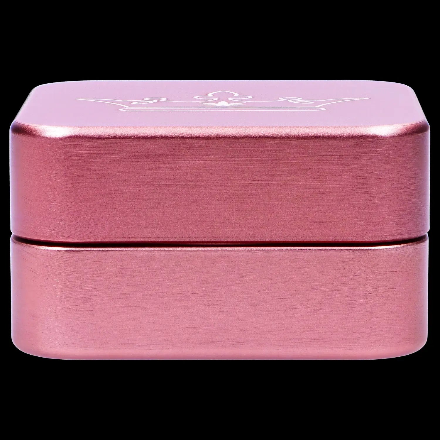 Pink metallic smell-proof storage box for cannabis.