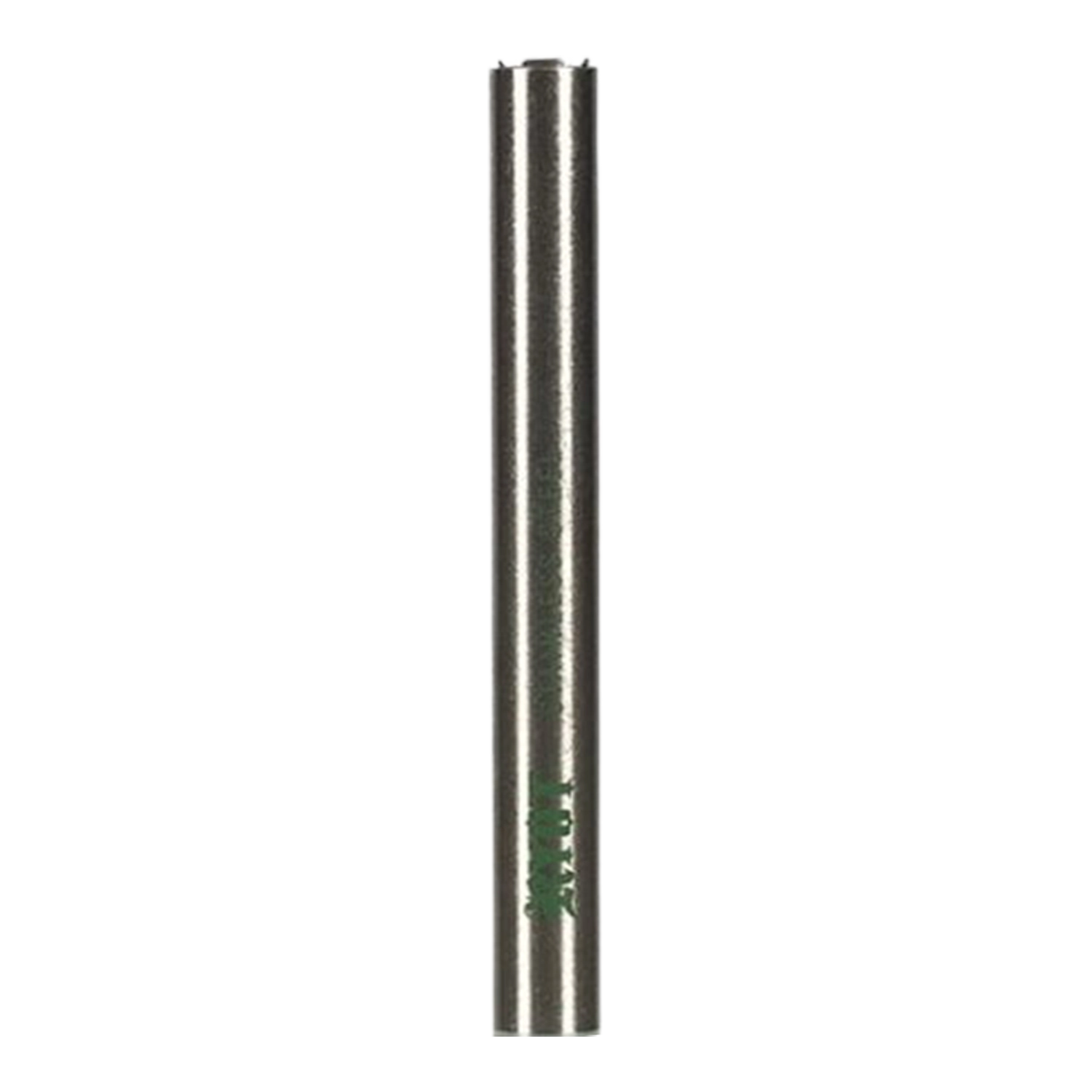 Vertical close-up of the silver RYOT Super Slim Magnetic Dugout With One Hitter tube centered against a white background