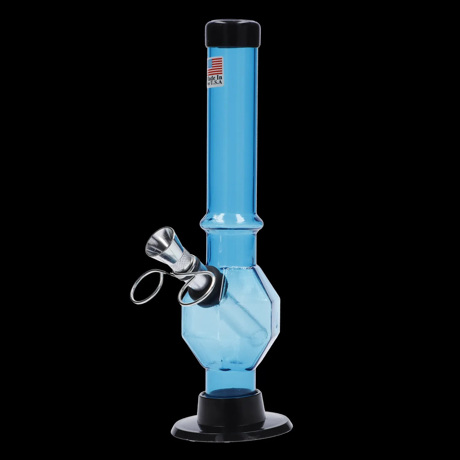 JM Plastics Grenade Base with Pull Slide Acrylic Bong - 8 in.