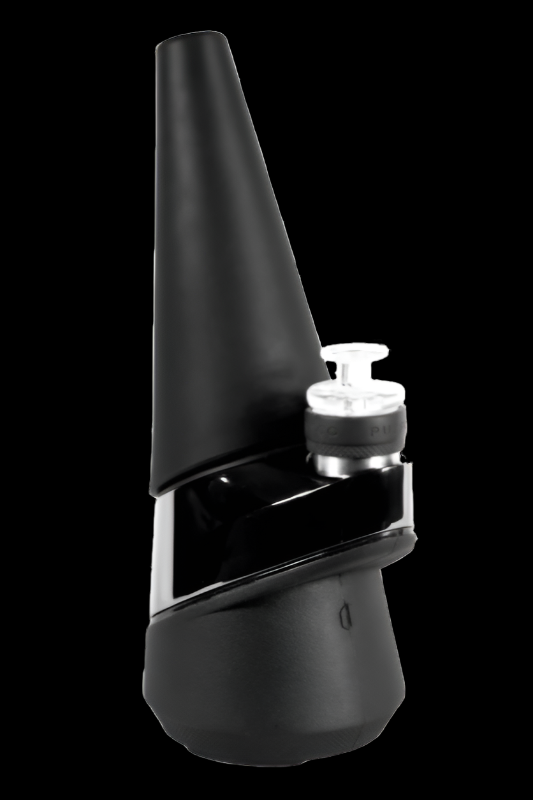 Black electronic dab rig with a quartz banger.