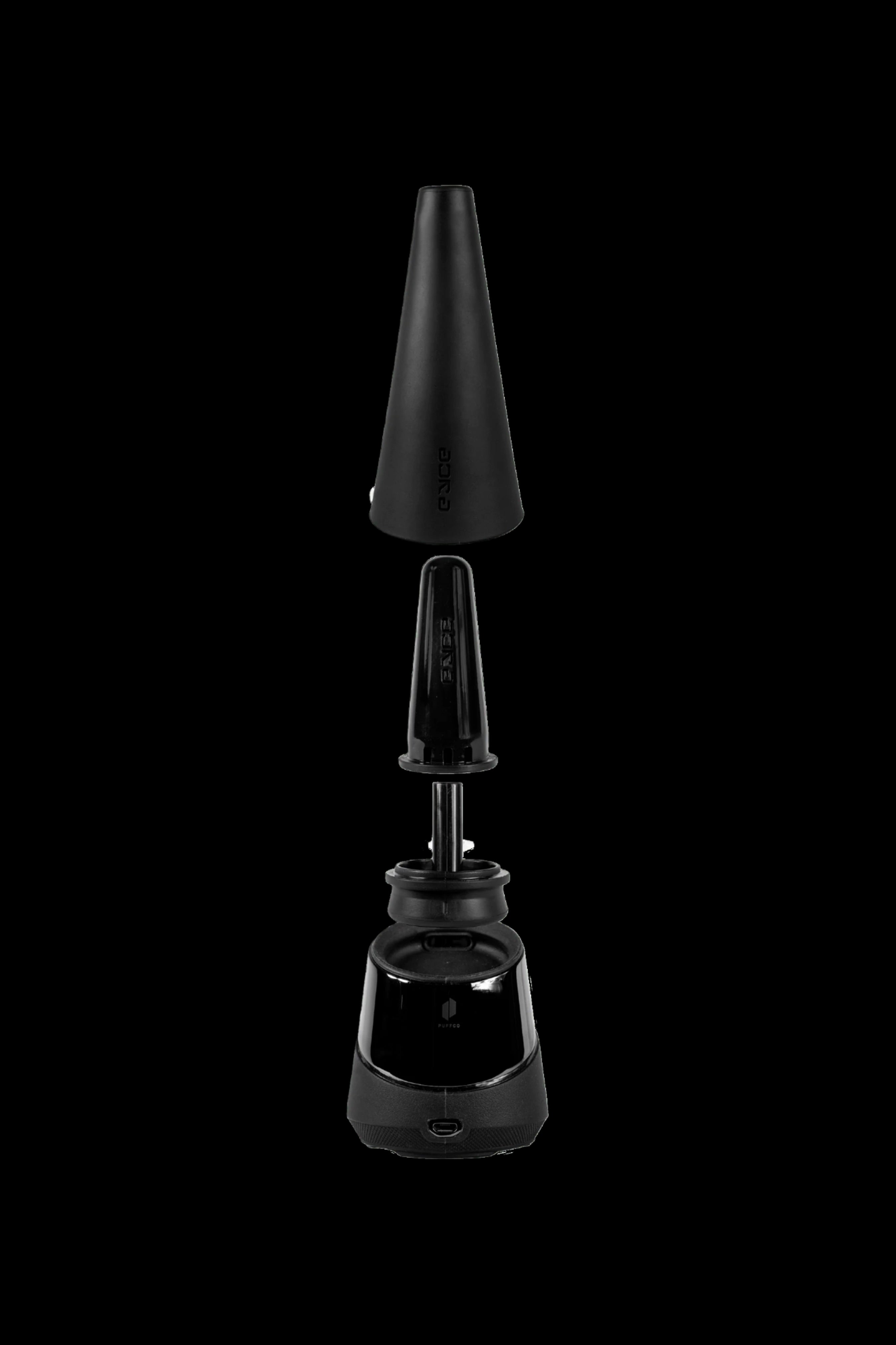Black electronic dab rig for cannabis concentrates.