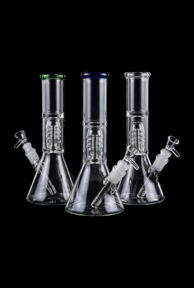 Stacked Showerhead Perc Beaker Bong