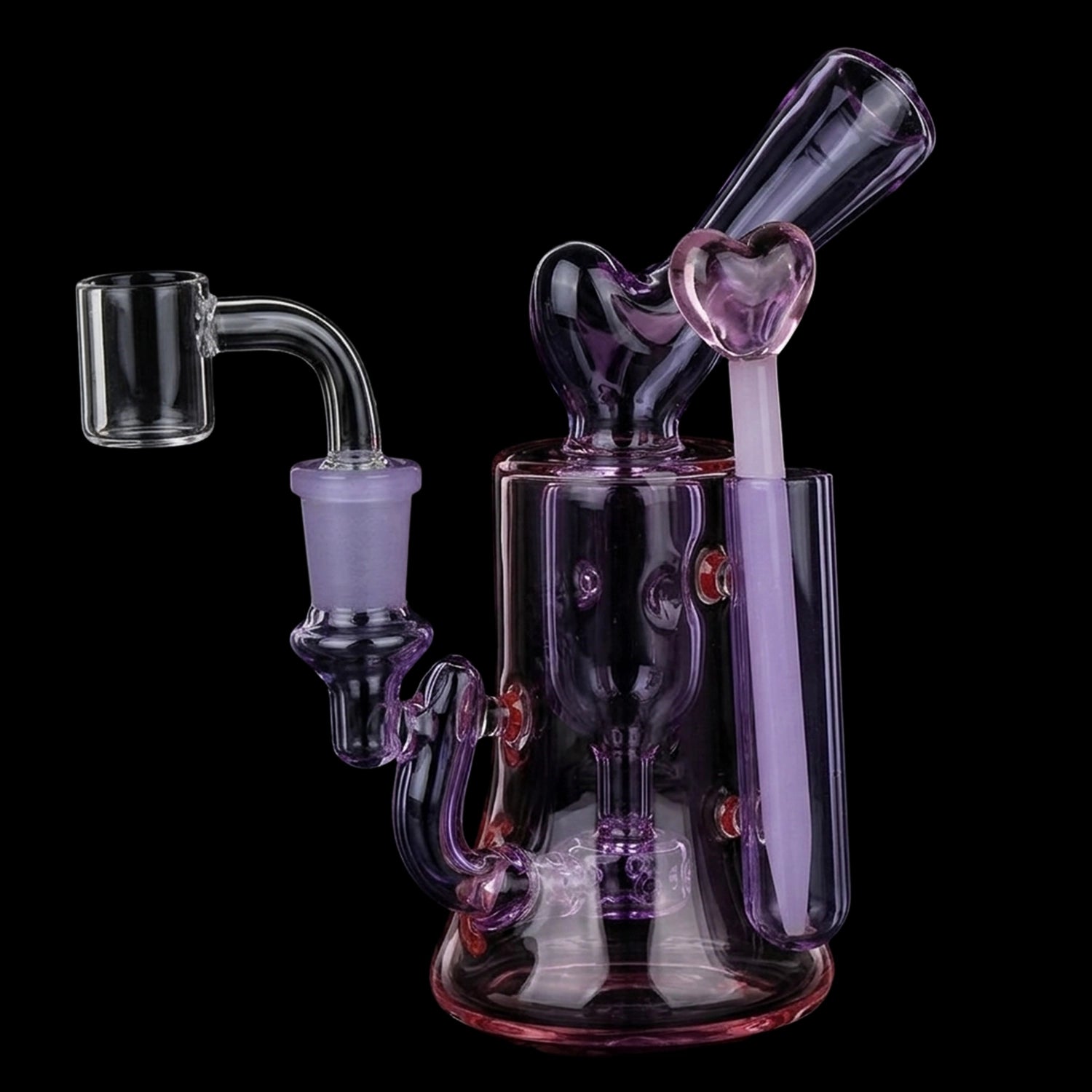 Lovely Heart Glass Dab Rig Set - 6.25" / 14mm F