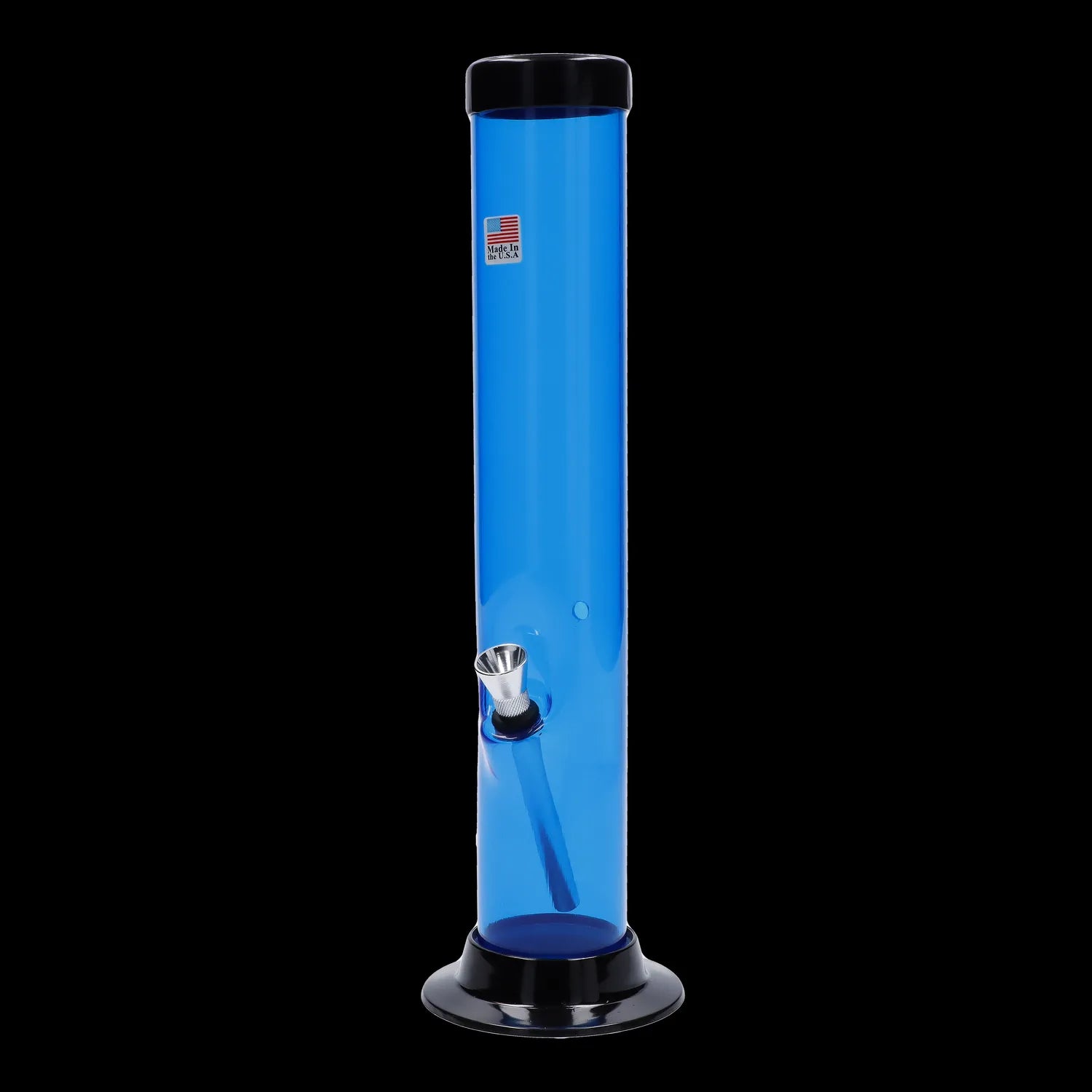 Blue acrylic water pipe with removable downstem.
