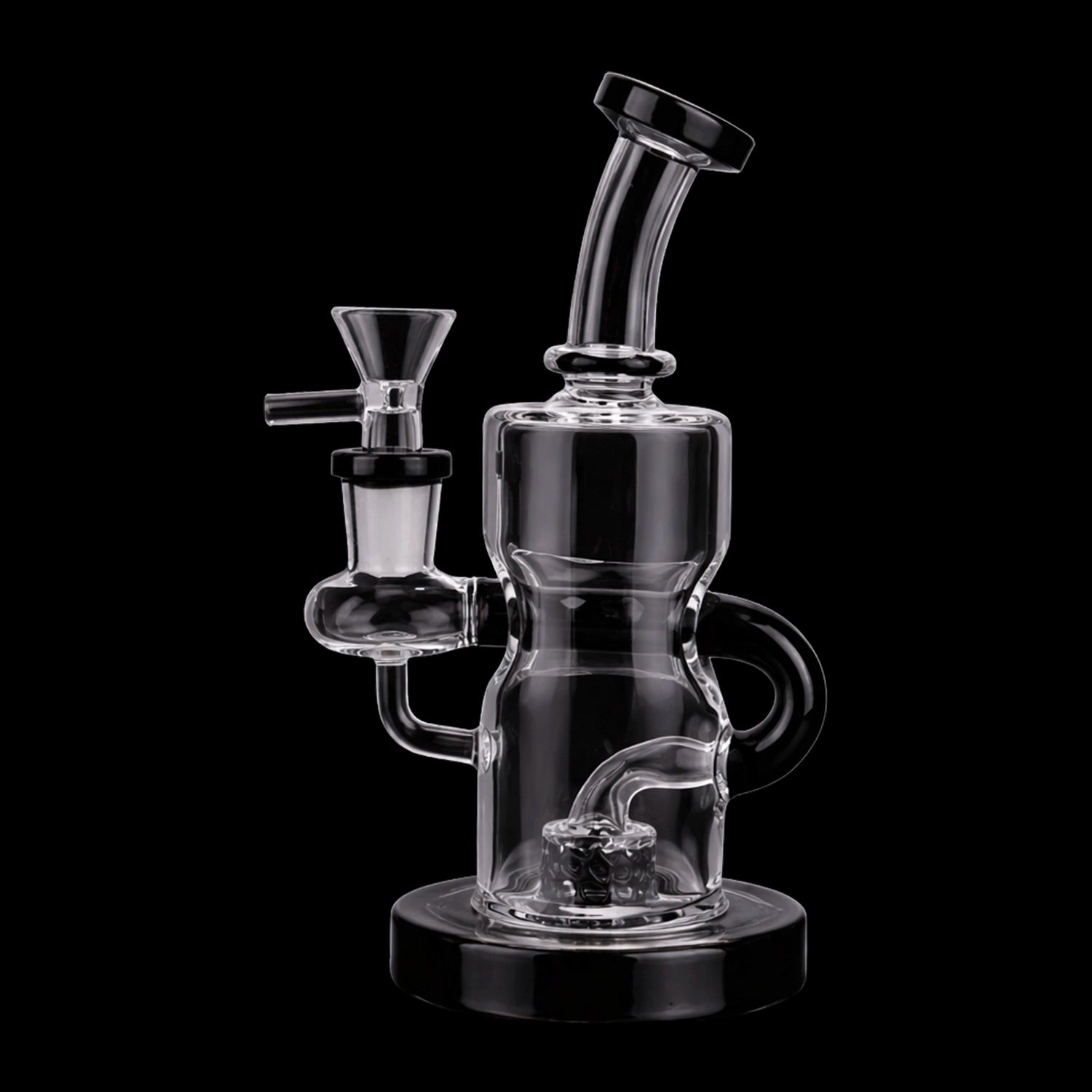 Smoke Cartel Bent Neck Recycler with Perc Bong - 6.5 in.