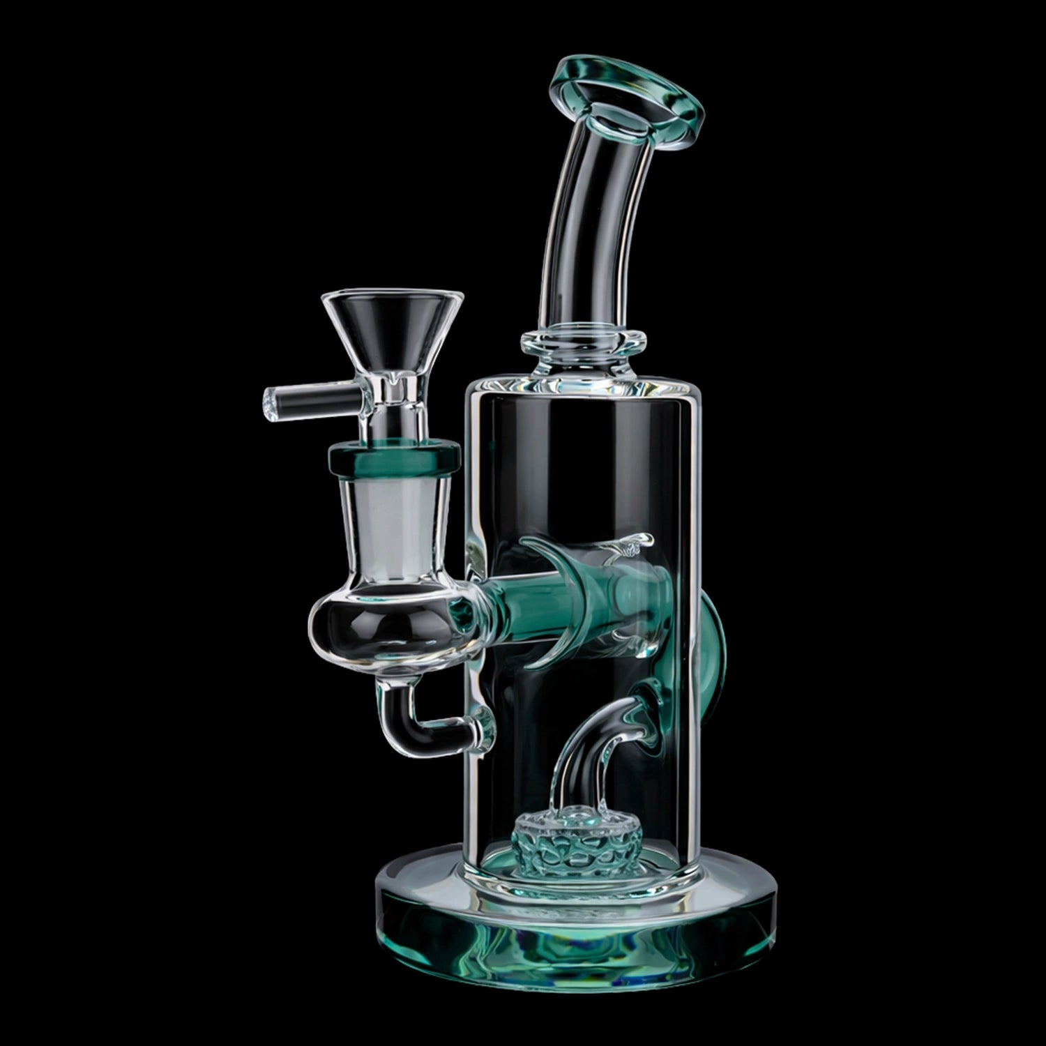 Smoke Cartel Bent Neck Recycler with Perc Bong - 6.5 in.