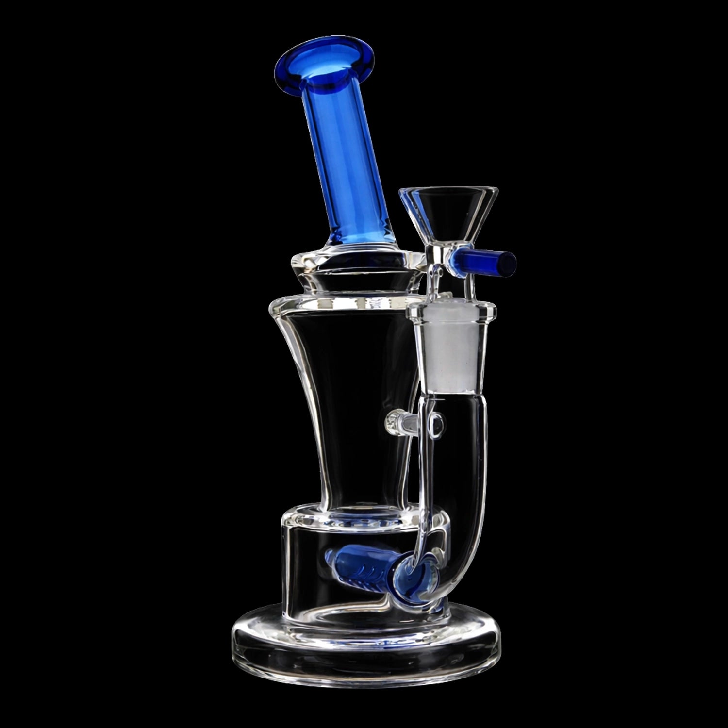 Smoke Cartel Bent Neck with Colored Inline Perc Bong - 6.7 in.