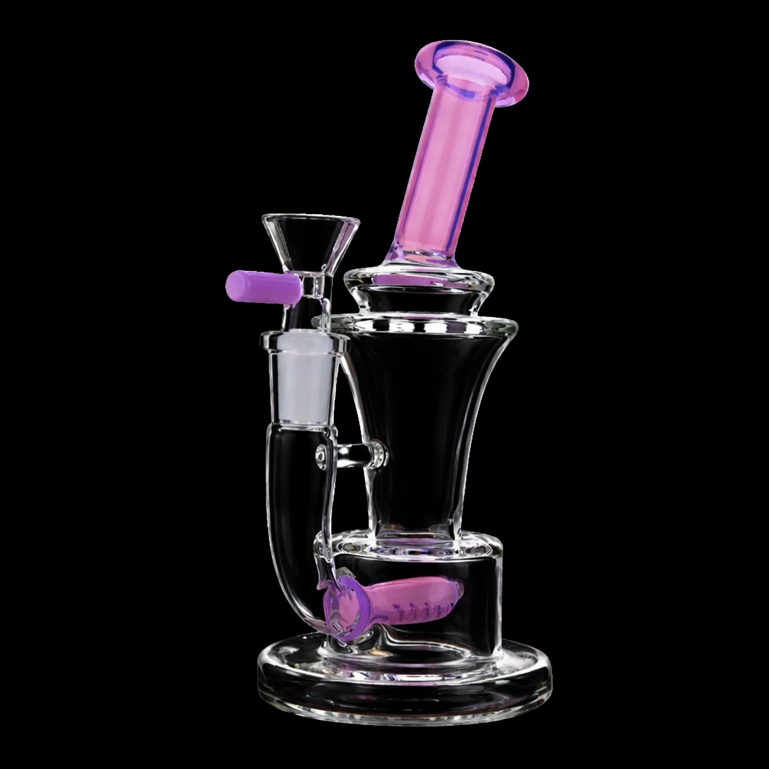 Smoke Cartel Bent Neck with Colored Inline Perc Bong - 6.7 in.