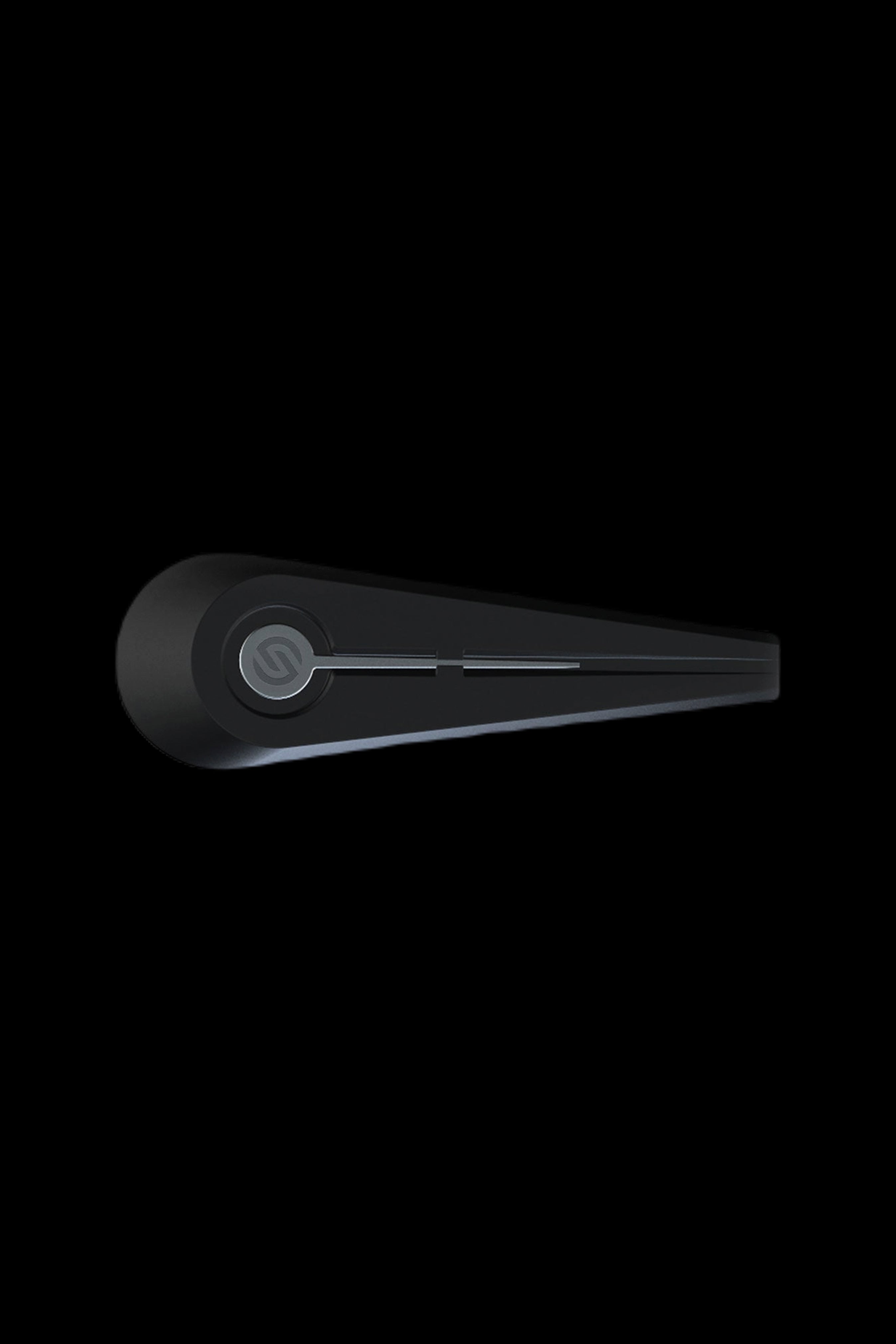 Sleek, black cannabis oil applicator pen.