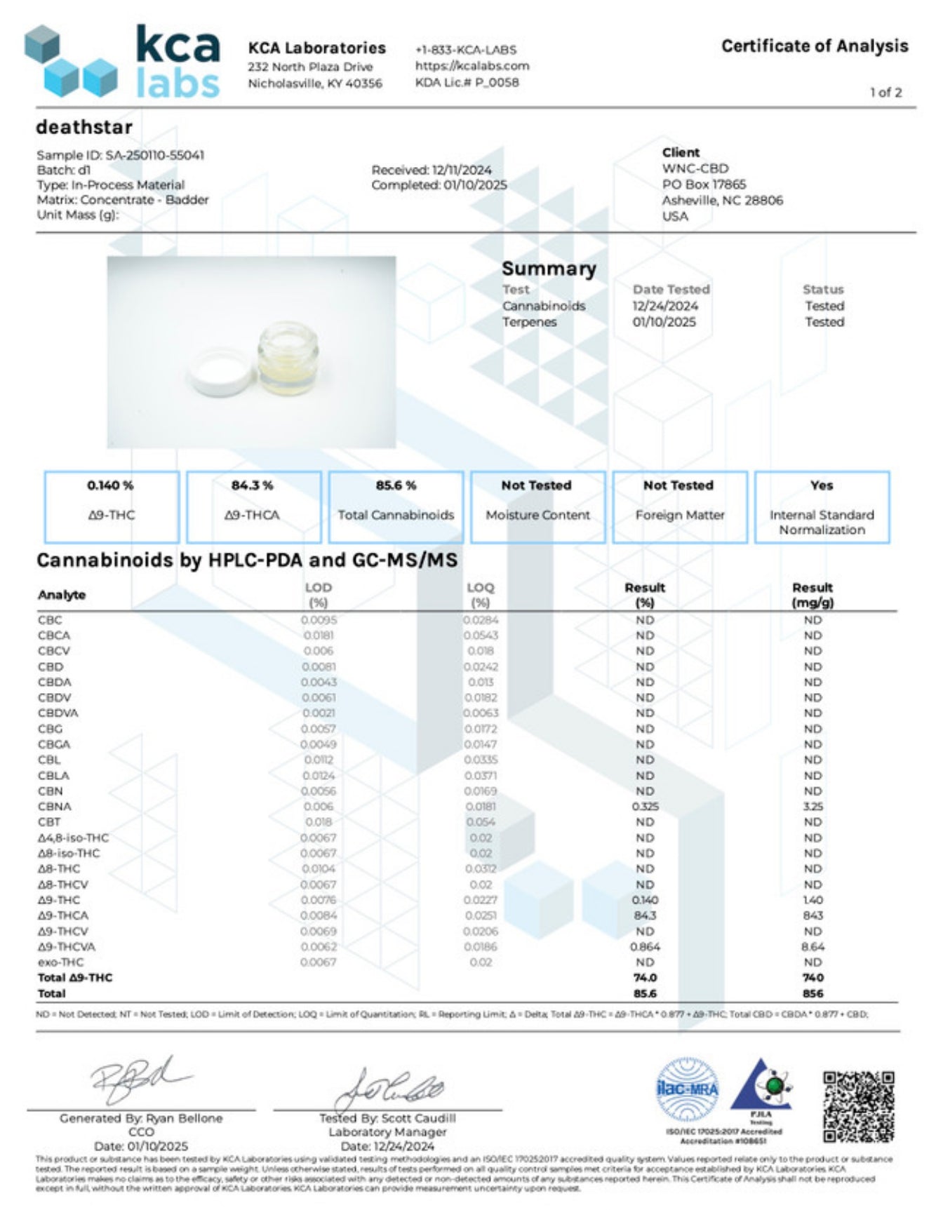WNC CBD THCA Badder - 3.5g