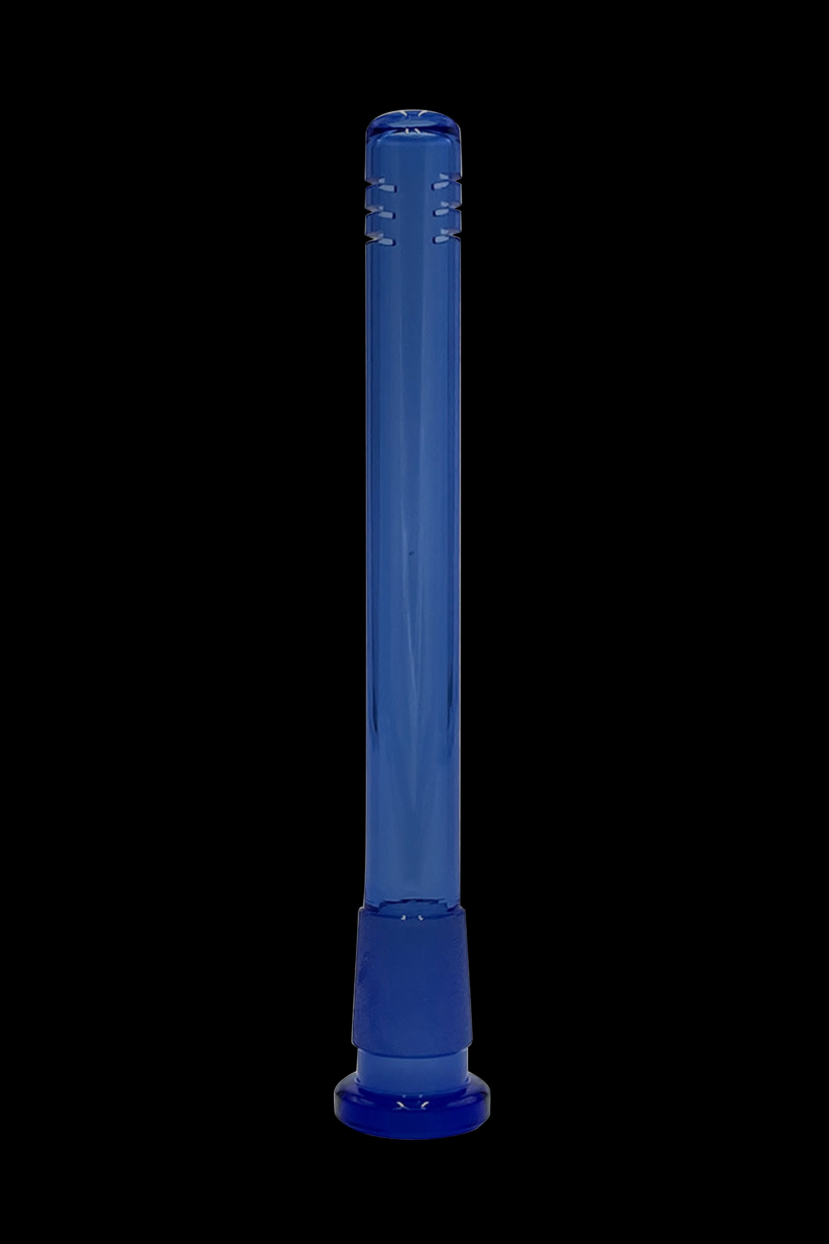 Blue glass cannabis pipe.