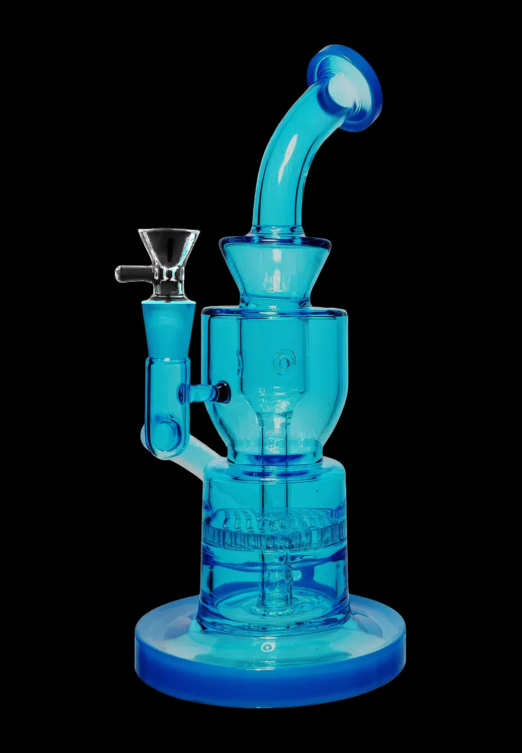 Neon Beaker with Showerhead Percolator and Thick Base Bong