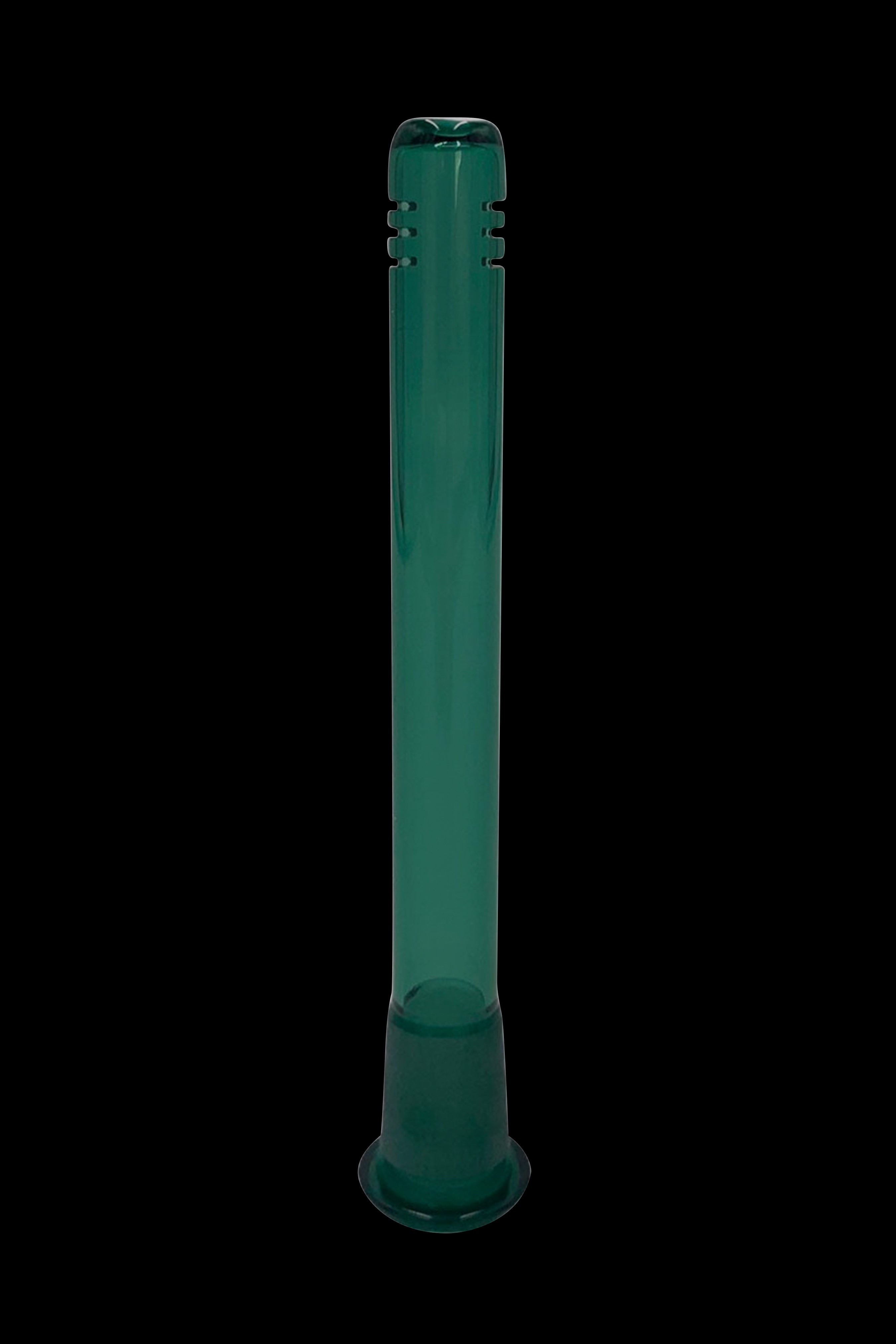 Green glass bong isolated on a black background.