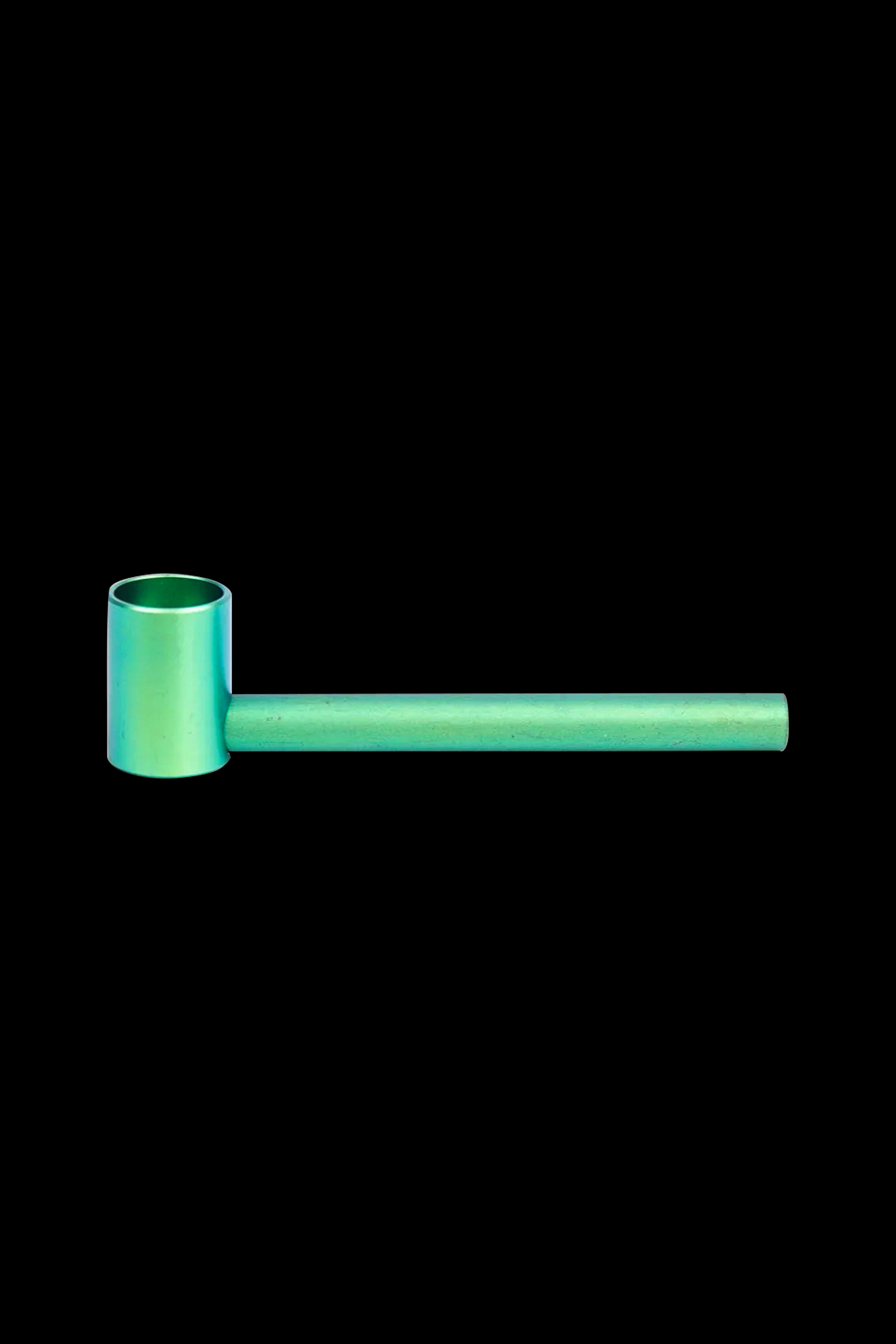 Green glass pipe for smoking cannabis.