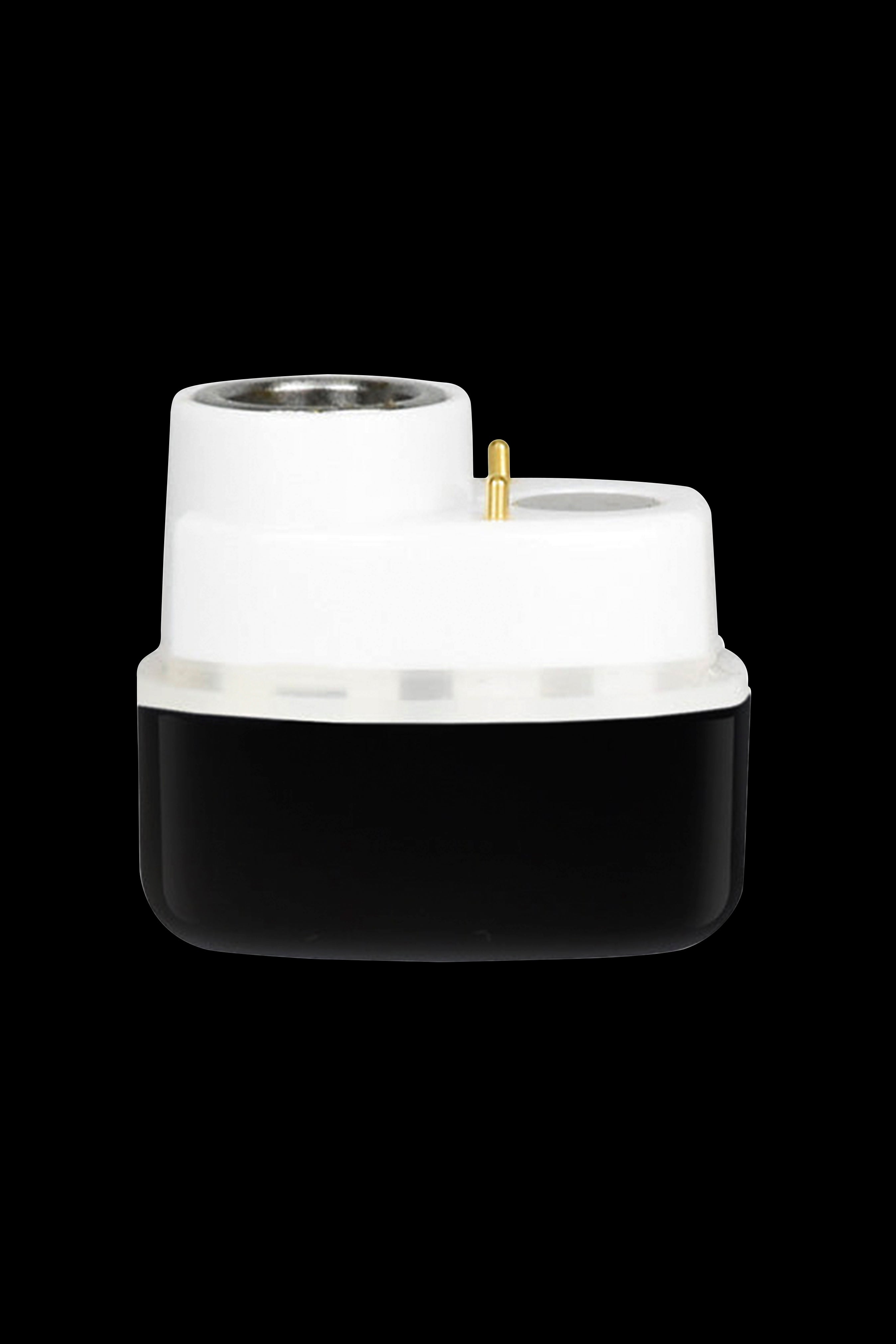 White and black cannabis oil cartridge.