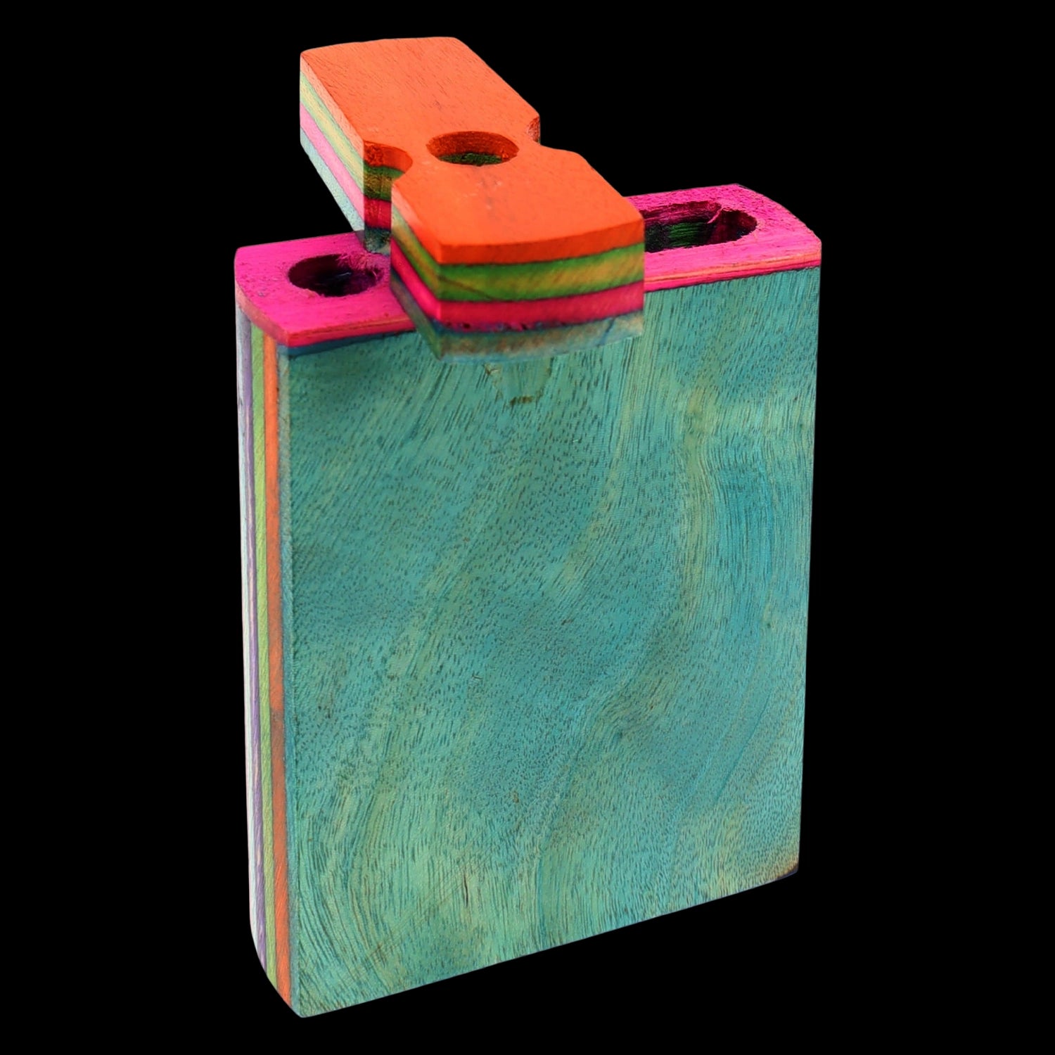 Multicolor Layered Wood Dugout “Mini Rainbow Rail” – 3″ – Assorted Colors