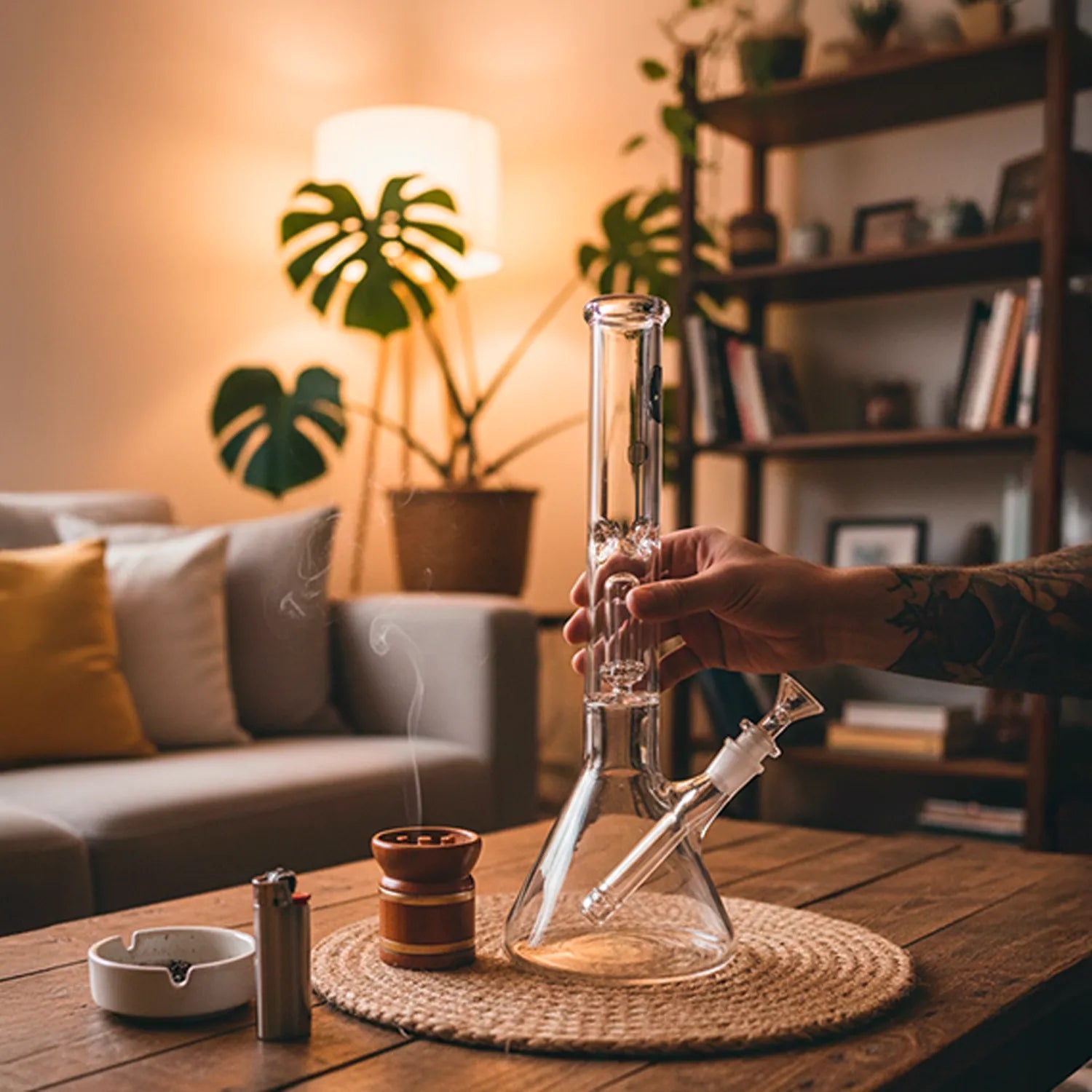 LA Pipes Single or Double Showerhead Perc Beaker Bong