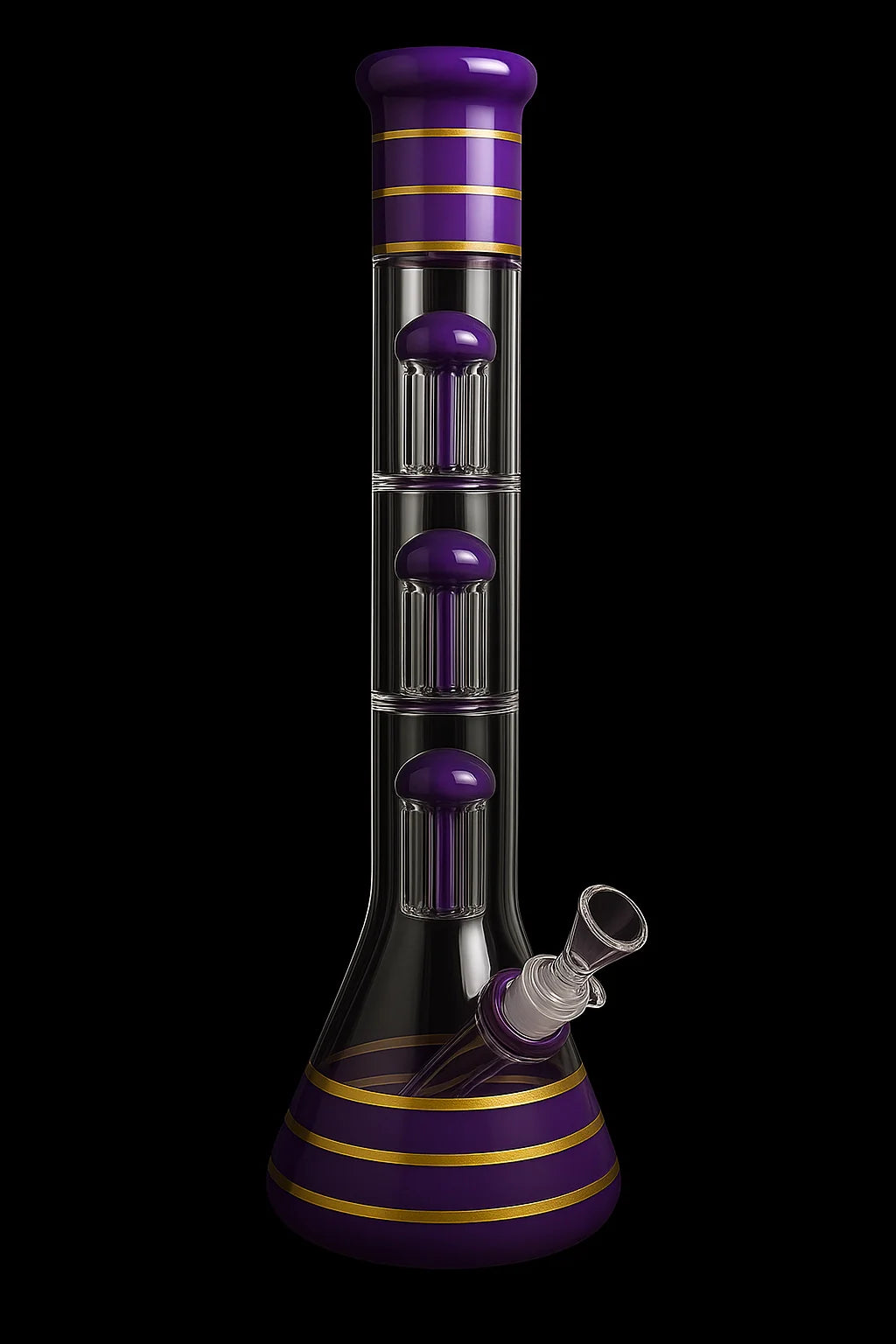 Smoke Cartel Triple Chamber Mushroom Perc Beaker Bong - 22 in.