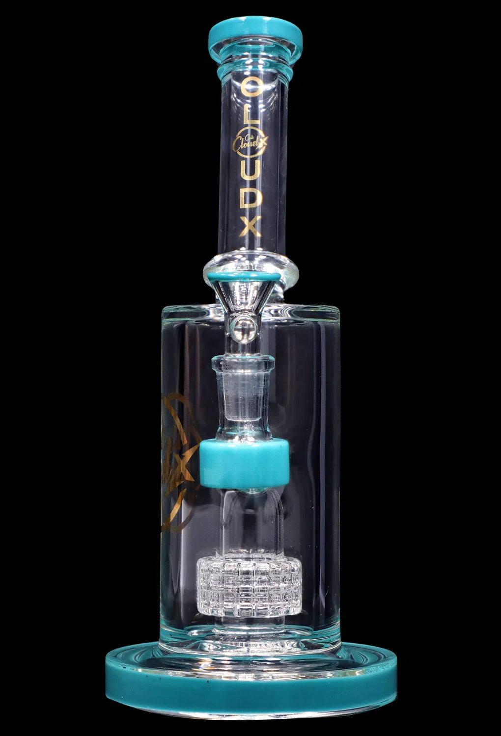 Smoke Cartel 8-inch Showerhead Dual-Use Water Pipe w/ Coloured Accents