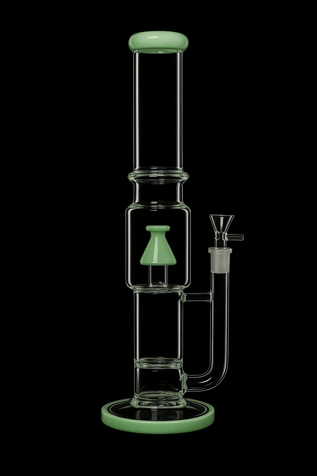 Smoke Cartel Straight Tube with Stacked Percs Bong - 17 in.