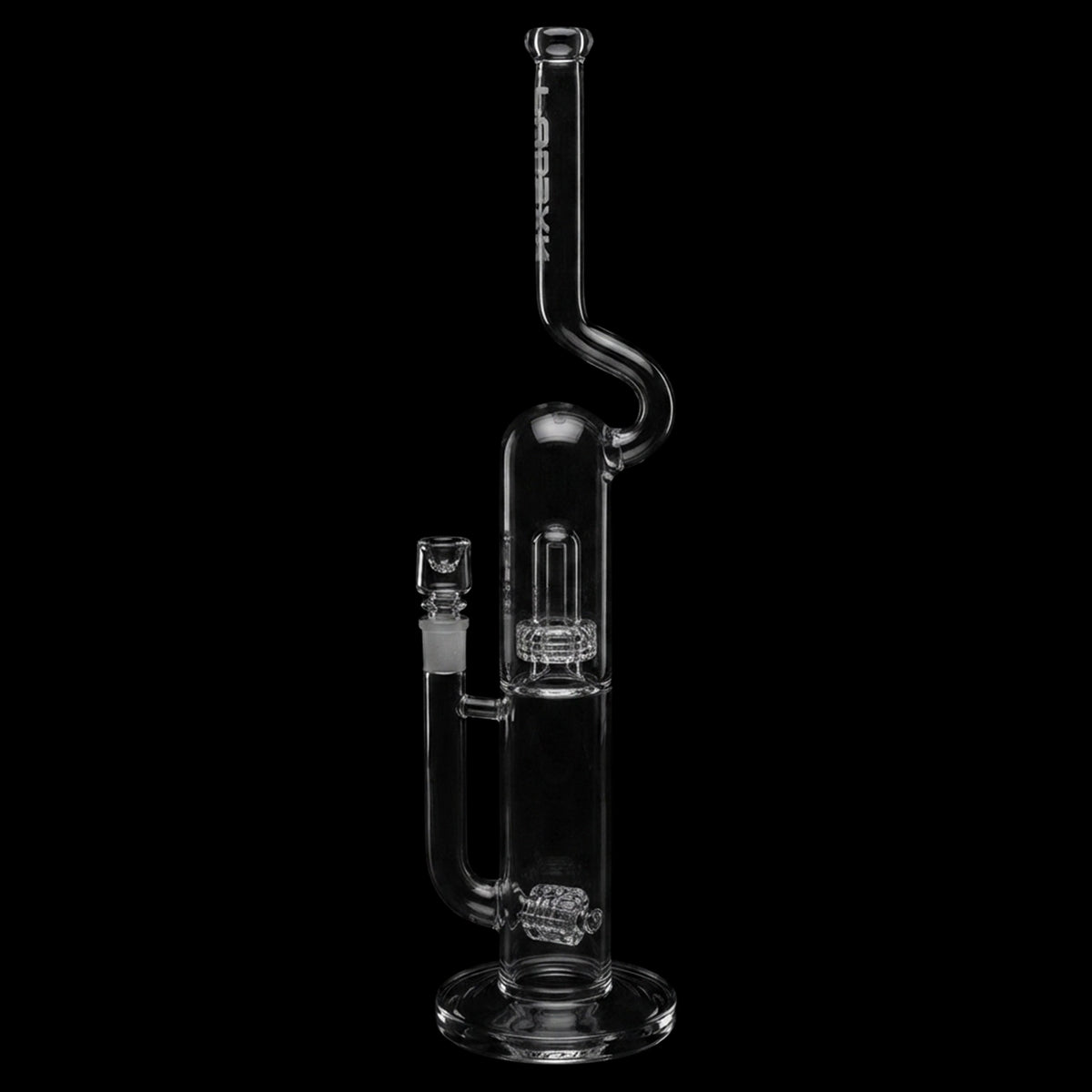 Pulsar Kink Neck Double Chamber Chugger Glass Bong - 17.25" / 14mm F