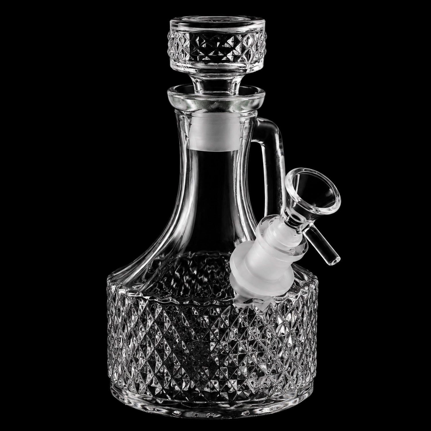 SeshGear Textured Vintage Glass Water Pipe - 6.5" / 14mm F / Clear