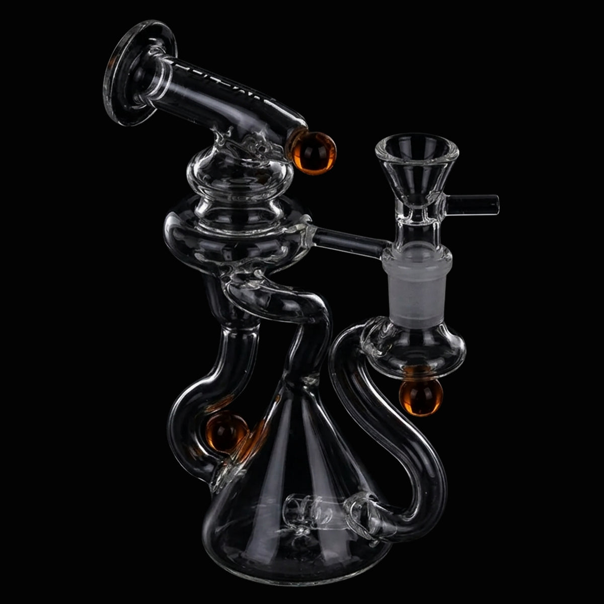 Pulsar Marble Scope Recycler Glass Water Pipe - 6" / 14mm F