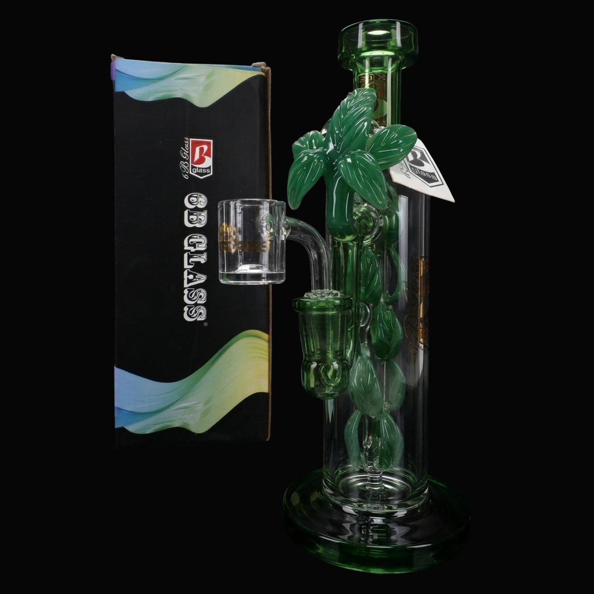 6B Glass Leaf Vine Perc Dab Rig – 10″