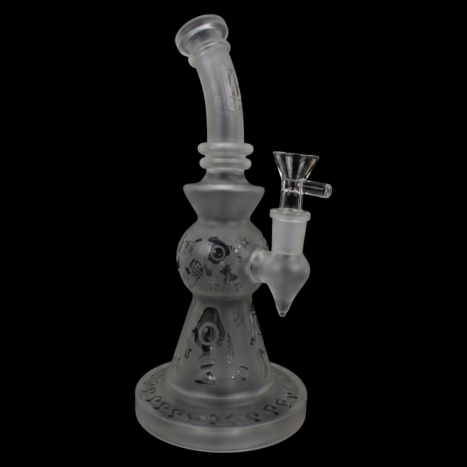 Frosted Stemless Water Pipe – 9½″ – Assorted Designs