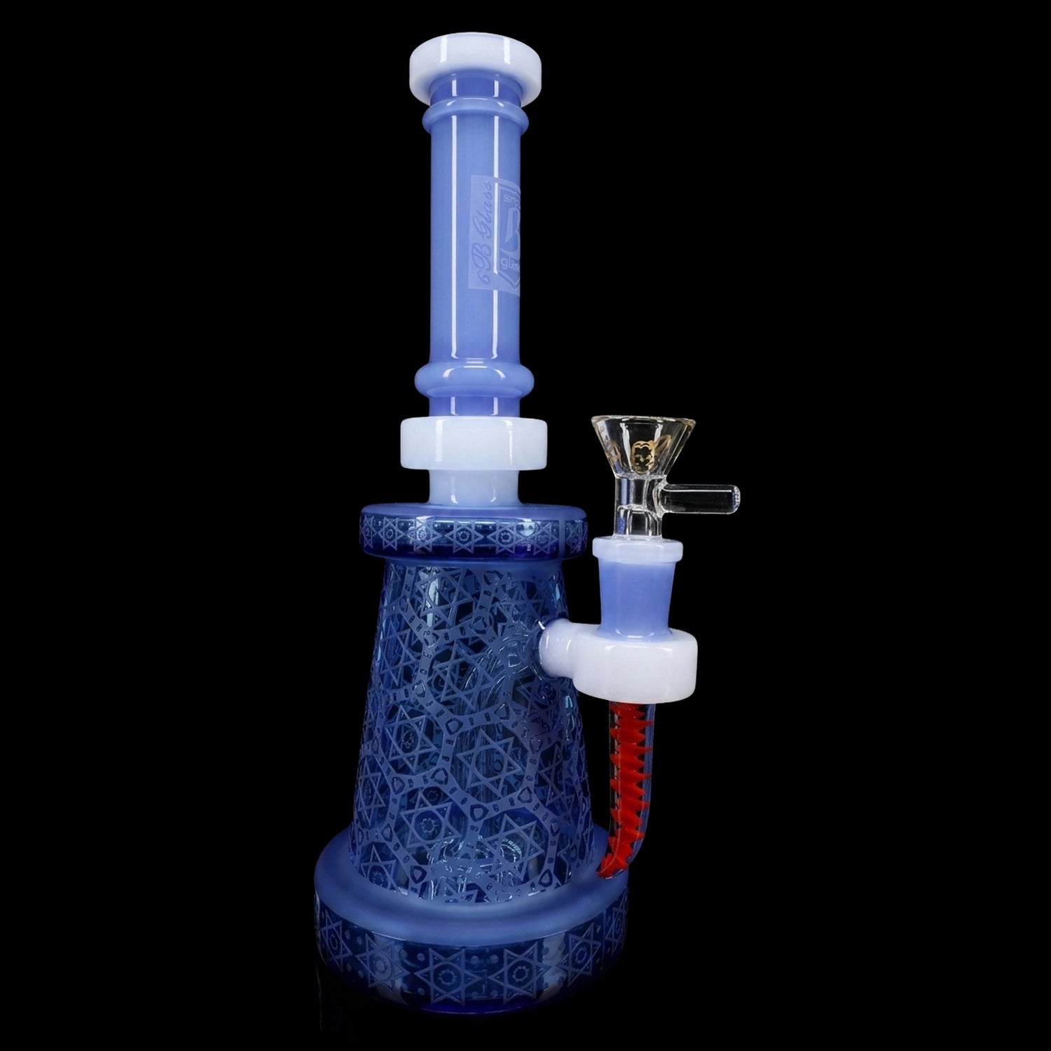 6B Glass Frosted Star Water Pipe – 9½″ – Assorted Colors