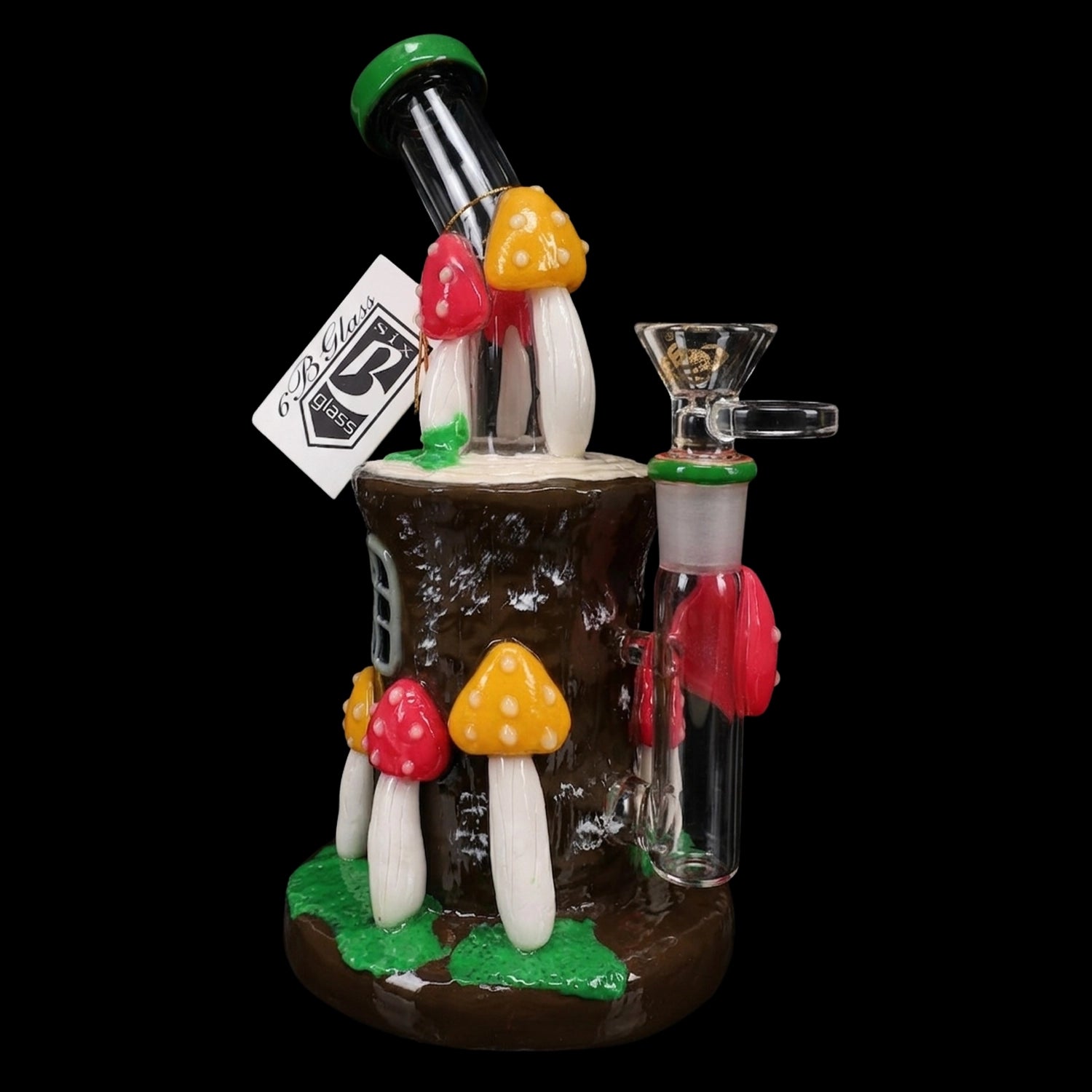 6B Glass Mushroom Water Pipe – 8″ – Assorted Colors