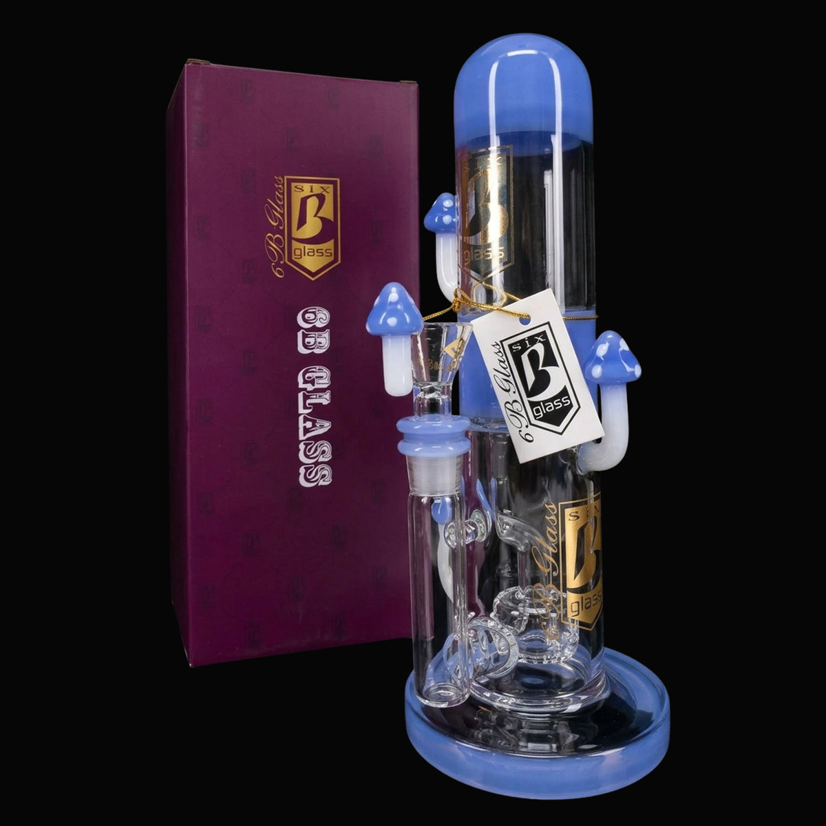 6B Glass Mushroom Showerhead Perc Bong – 10″ – Assorted Colors