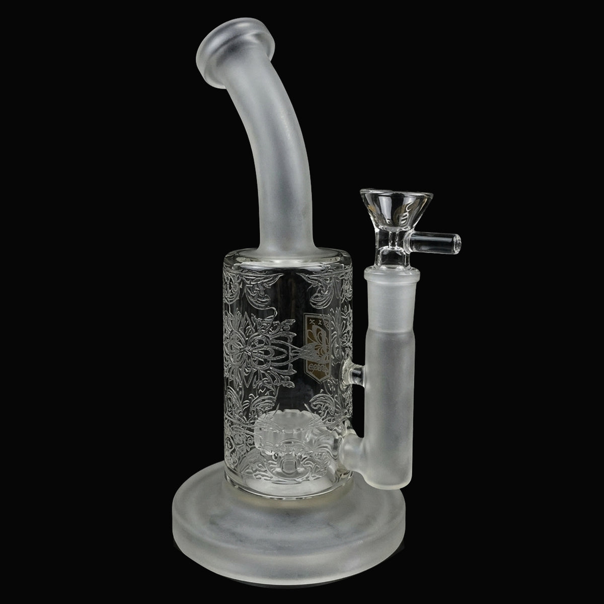 6B Glass Frosted Lotus Showerhead Perc Bong – 8½″