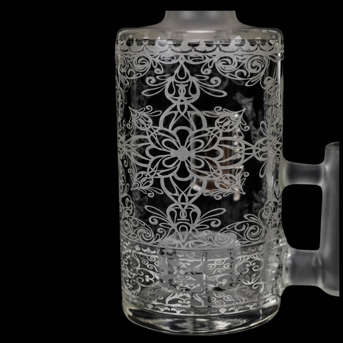 6B Glass Frosted Lotus Showerhead Perc Bong – 8½″
