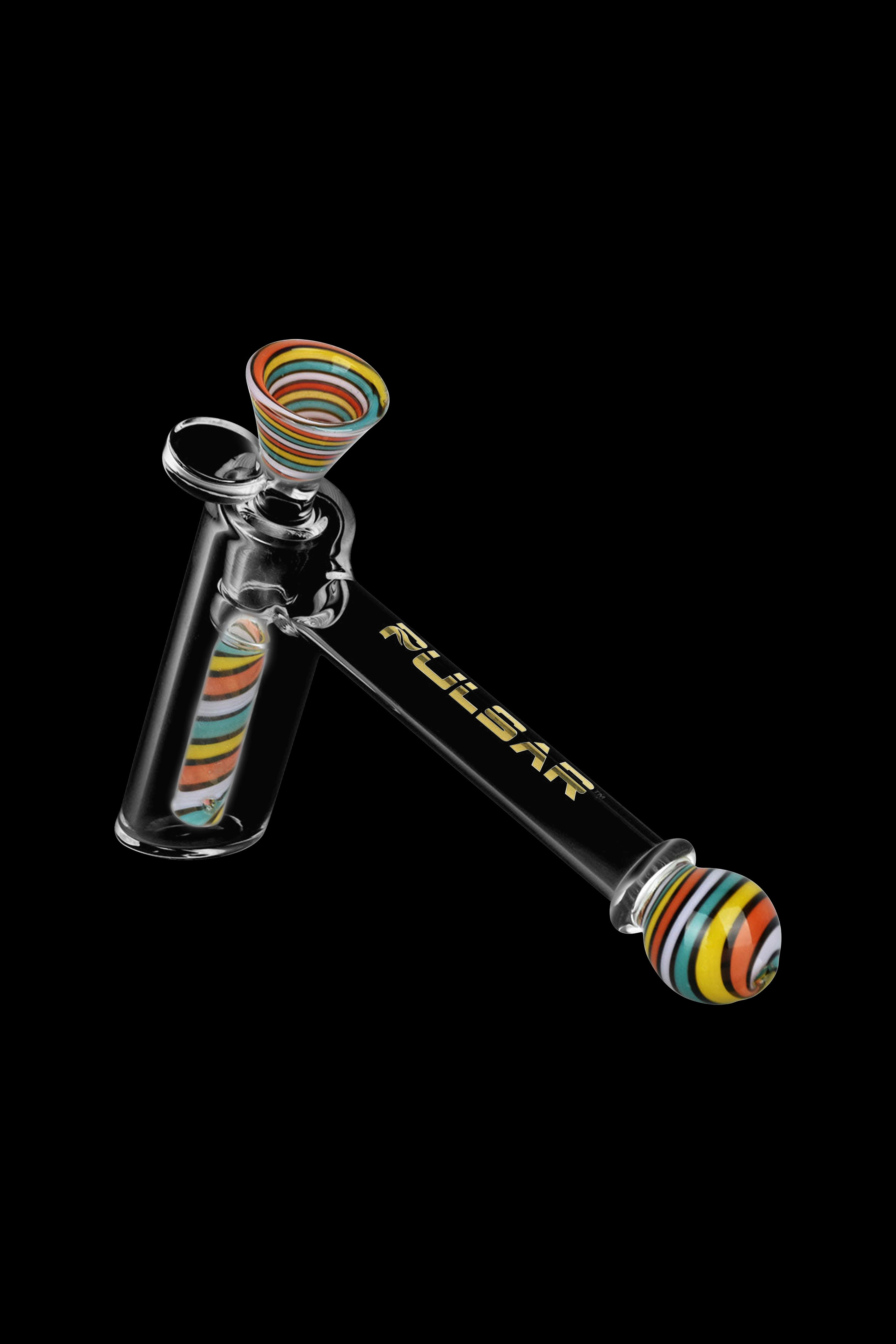 Glass oil rig with colorful accents and “Pulsar” branding against a black background.