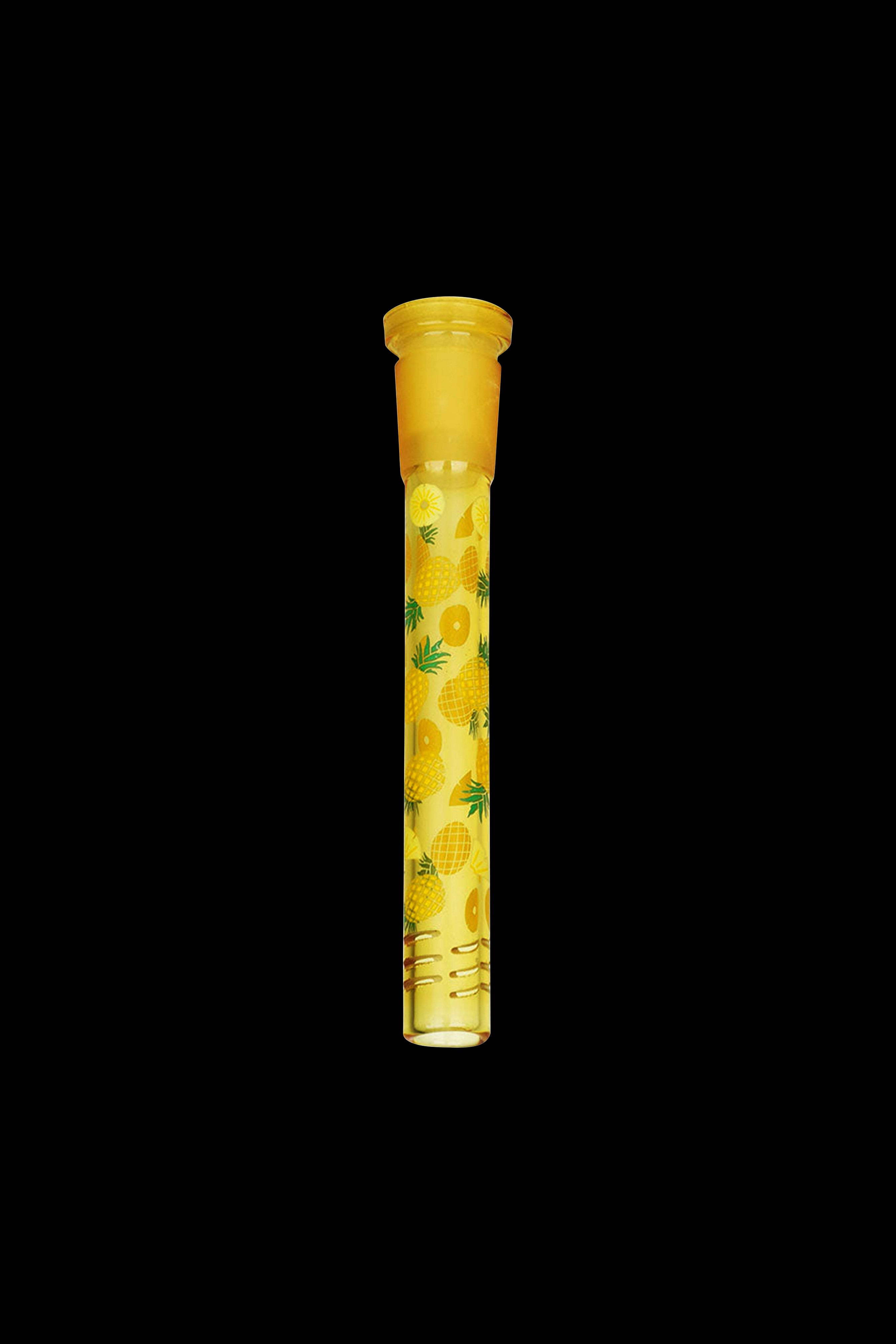 Yellow glass blunt with tropical pineapple pattern.