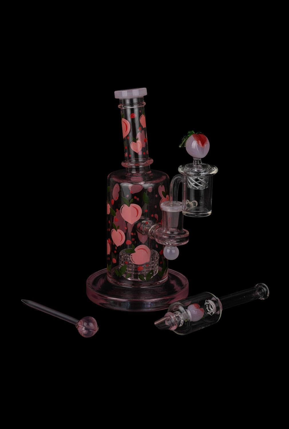 Pulsar Fruit Series Peaches & Cream Glow in The Dark Dab Rig Kit - 8" / 14mm F