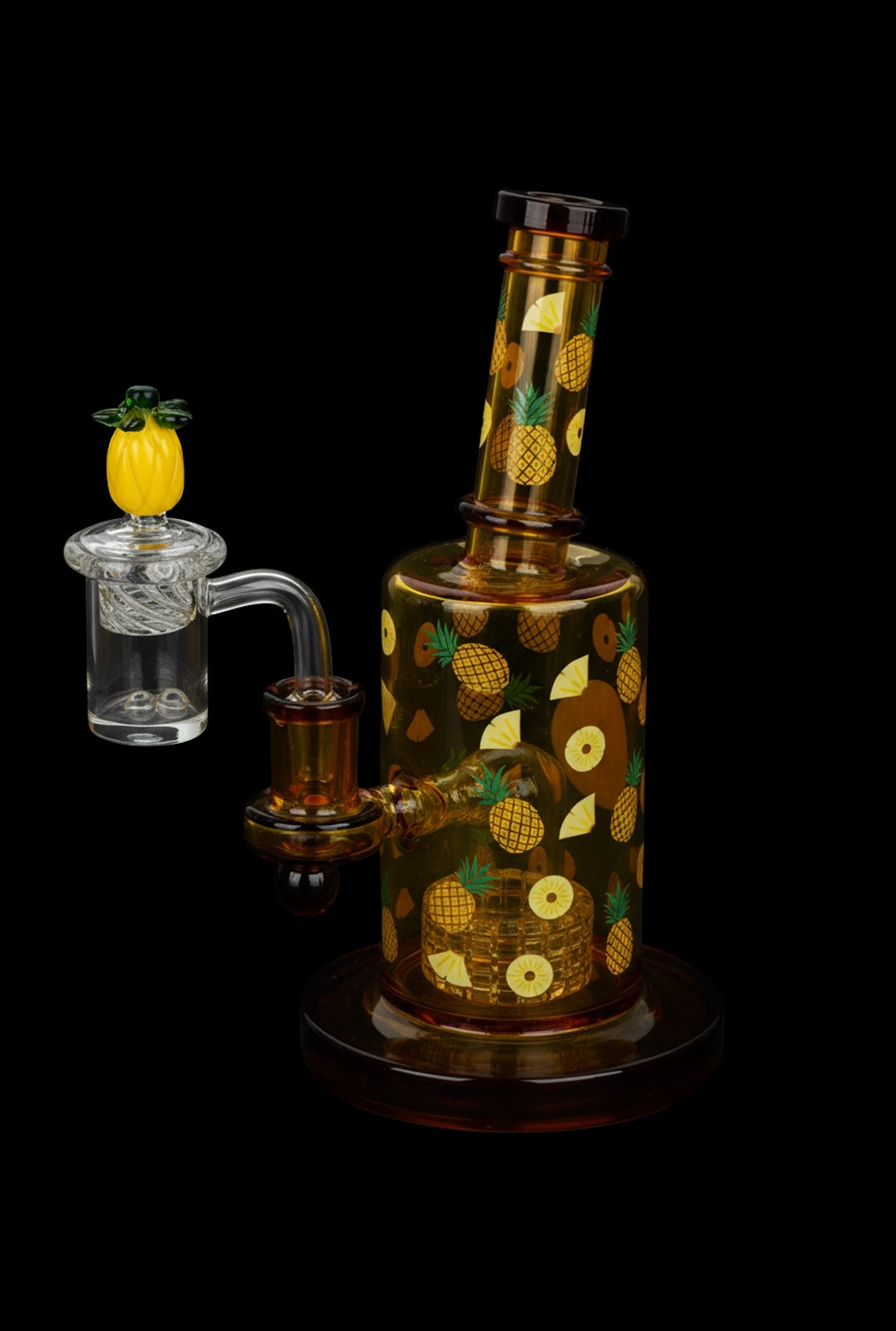 Pulsar Fruit Series Pineapple Express Glow In The Dark Dab Rig Kit - 8" / 14mm F