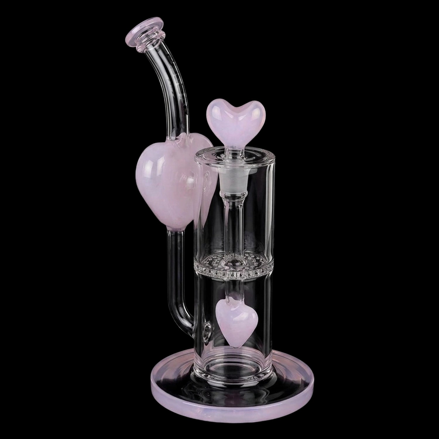Pulsar Hearts on Hearts Recycler Water Pipe - 8.25" / 14mm F