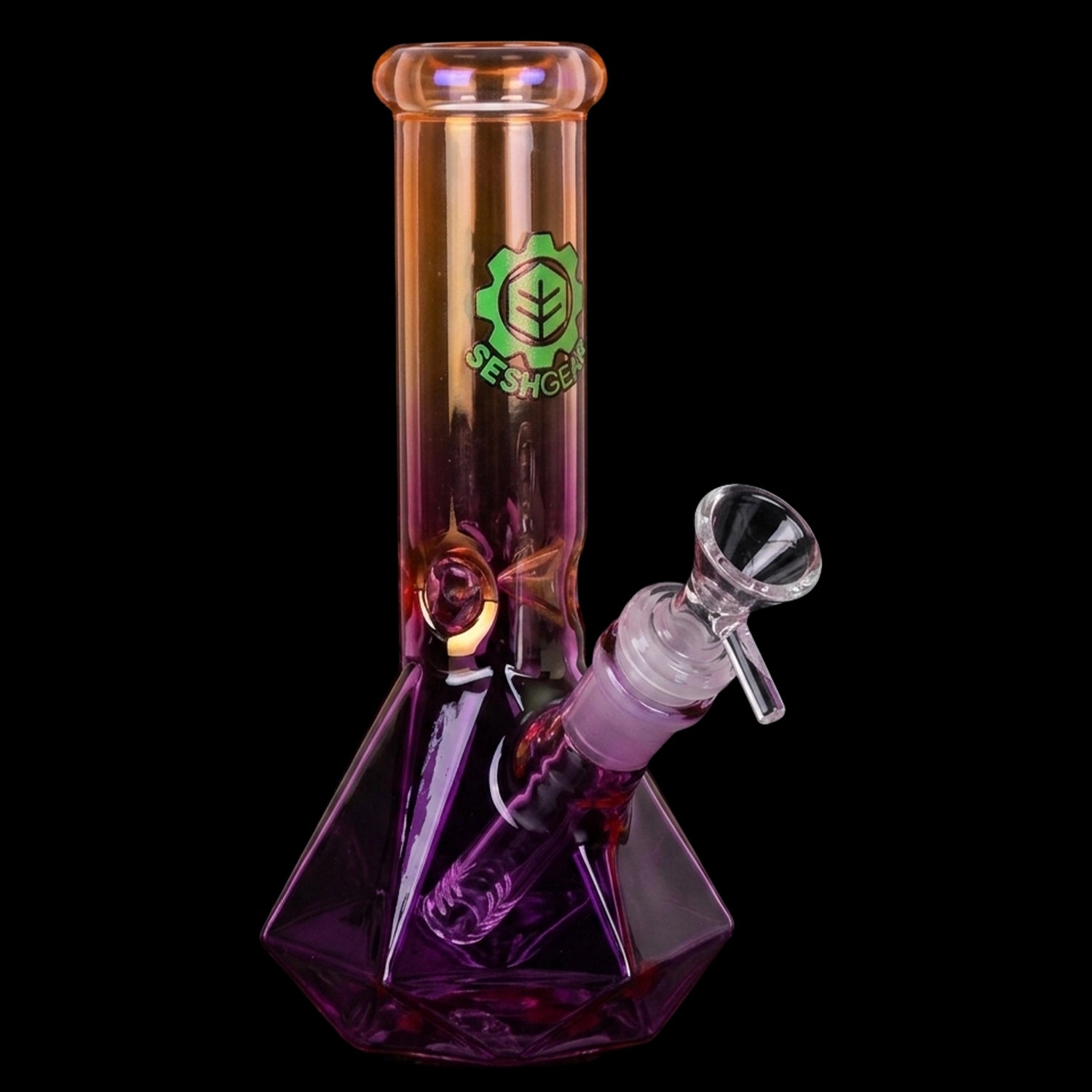 SeshGear Diamond Base Beaker Ombre Glass Water Pipe | 7.75" | 14mm F