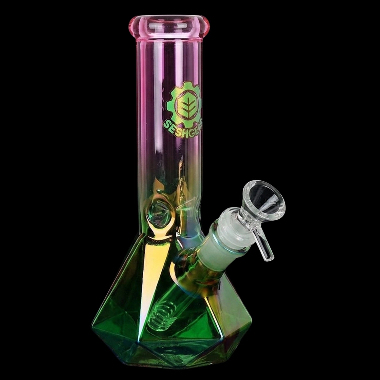 SeshGear Diamond Base Beaker Ombre Glass Water Pipe | 7.75" | 14mm F