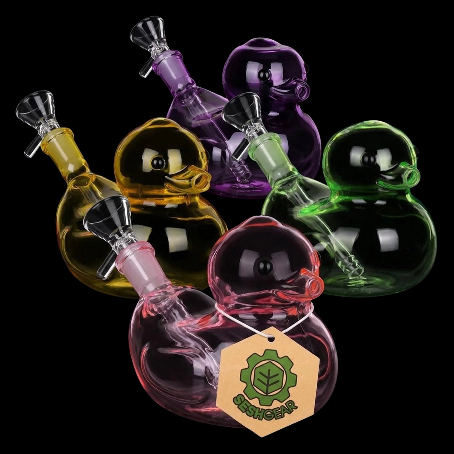 SeshGear Floating Ducky Water Pipe - 5.5" / 14mm F / Colors Vary