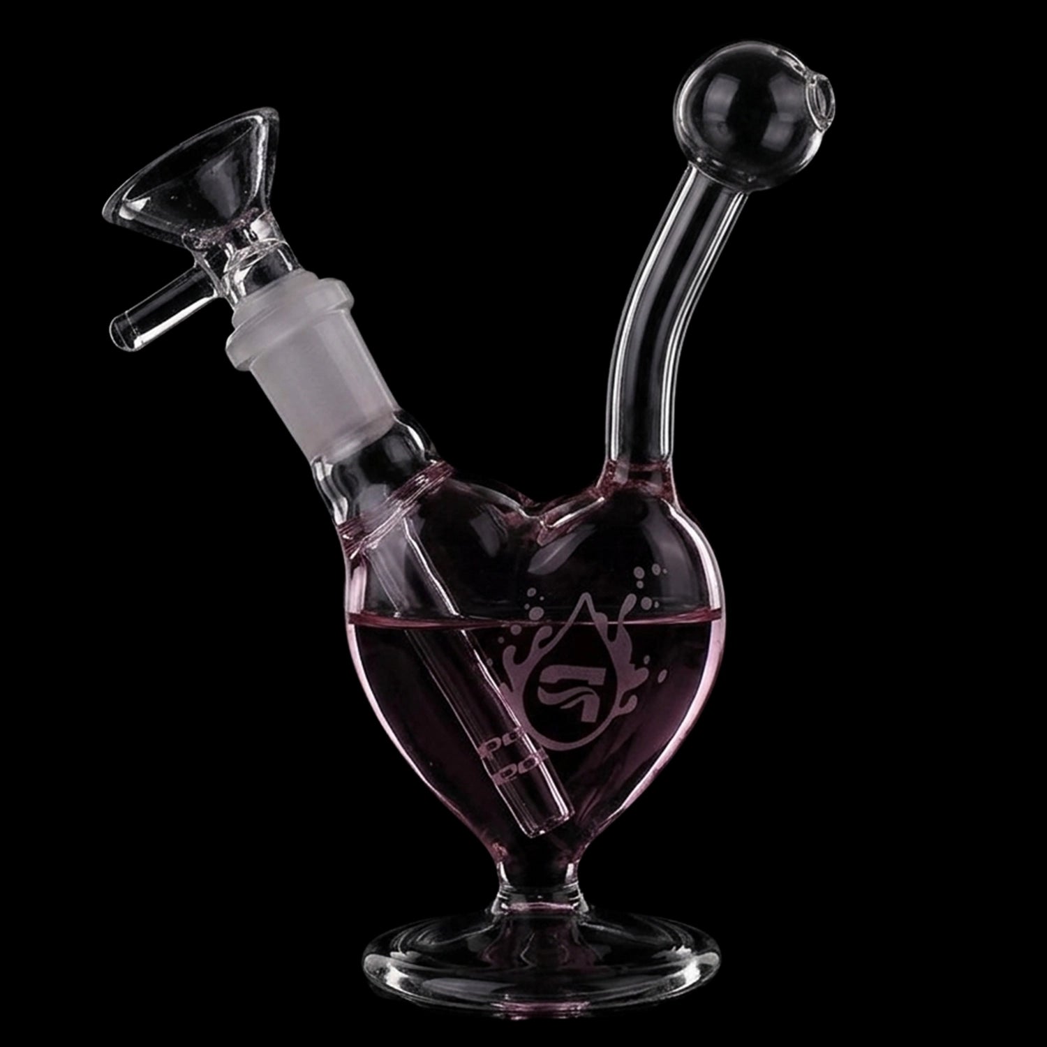 Pulsar Big Heart Glass Water Pipe - 5.5" / 14mm F