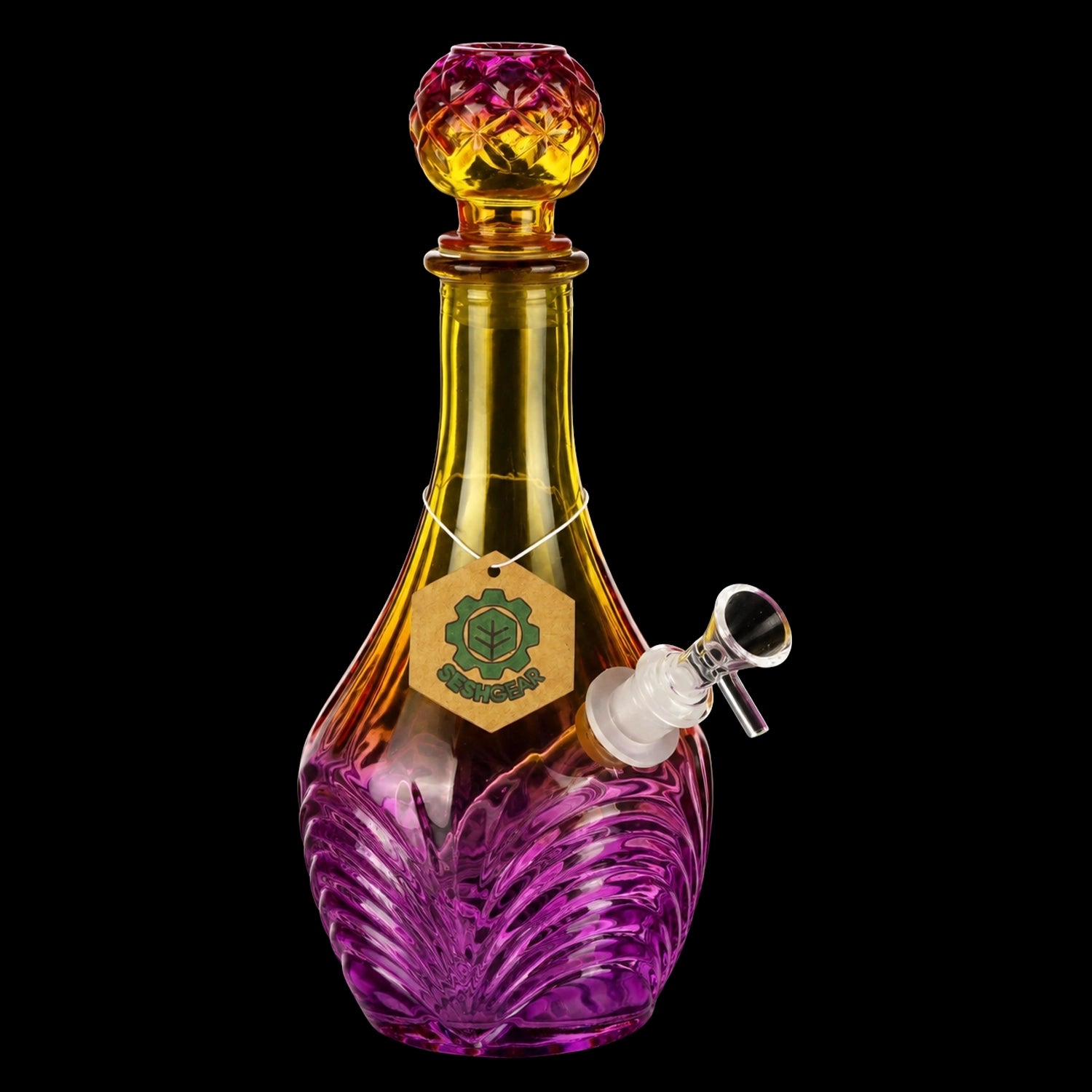 SeshGear Vintage Ombre Glass Water Pipe - 11" / 14mm F / High Stripe / Colors Vary
