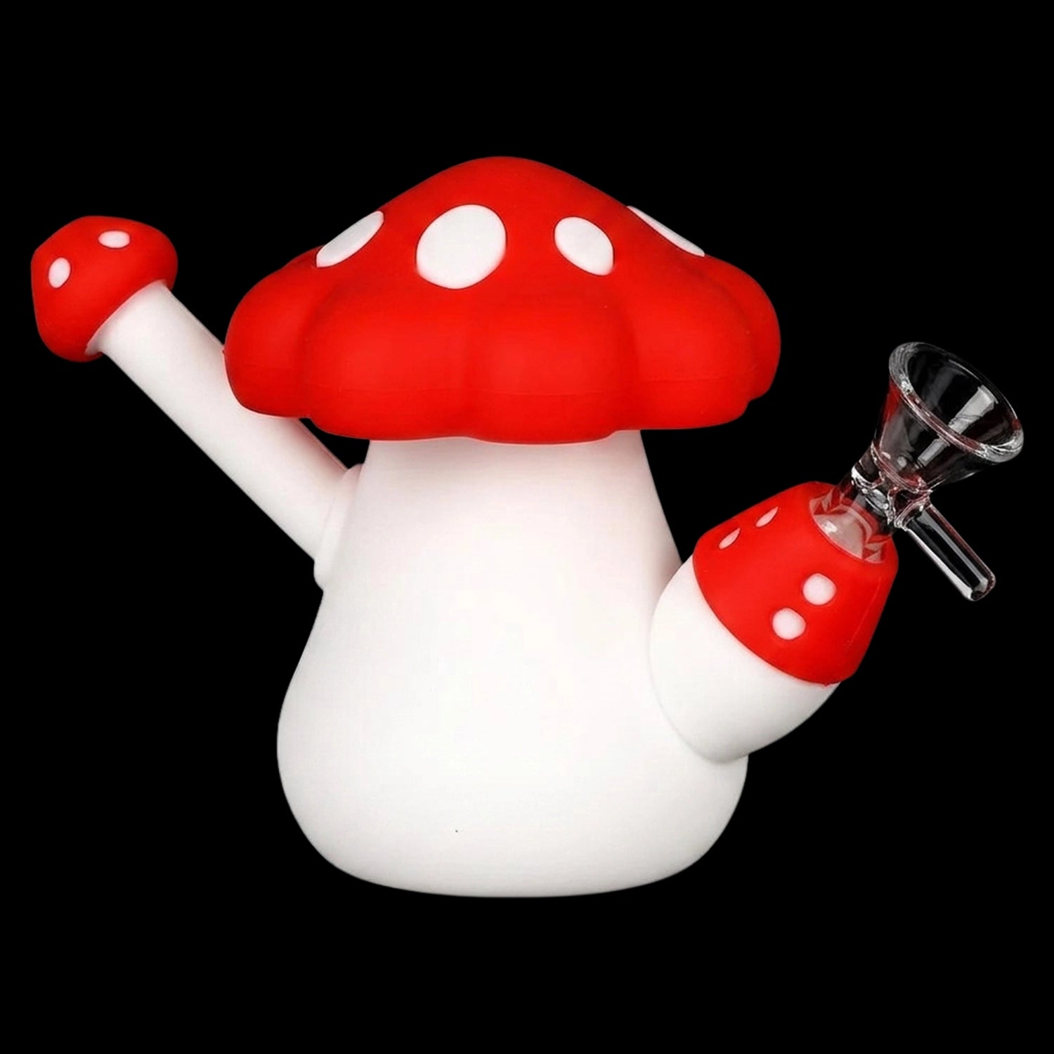 SeshGear Red Mushroom Silicone Water Pipe - 4.5" / 14mm F / Red